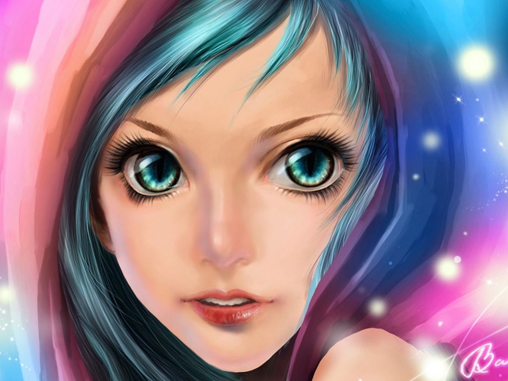 1030x770 cute beautiful girl cartoon, Desktop