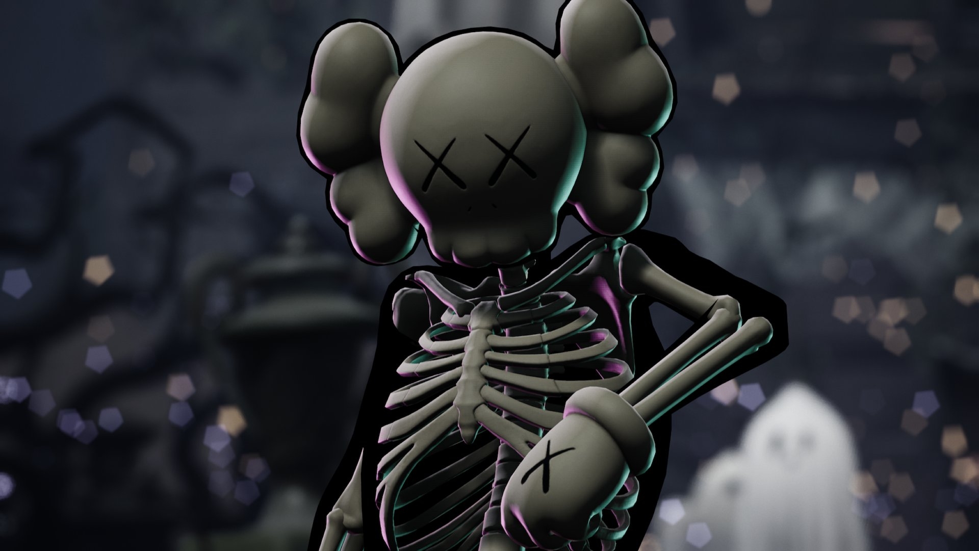 1920x1080 Kaws Skeleton Fortnite wallpaper, Desktop