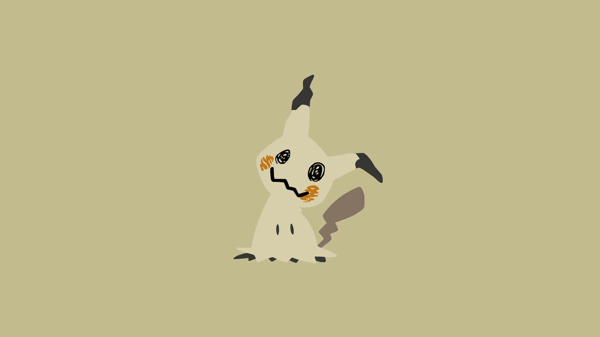 1920x1080 Minimalistic Wallpaper: Mimikyu, Desktop