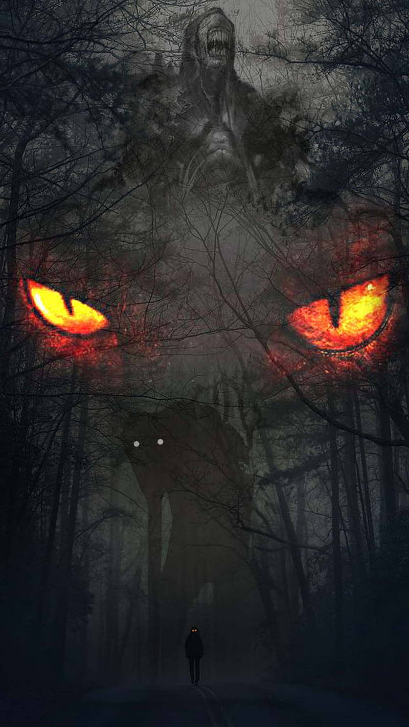 800x1430 Download Haunted Woods Dark Devil Wallpaper, Phone