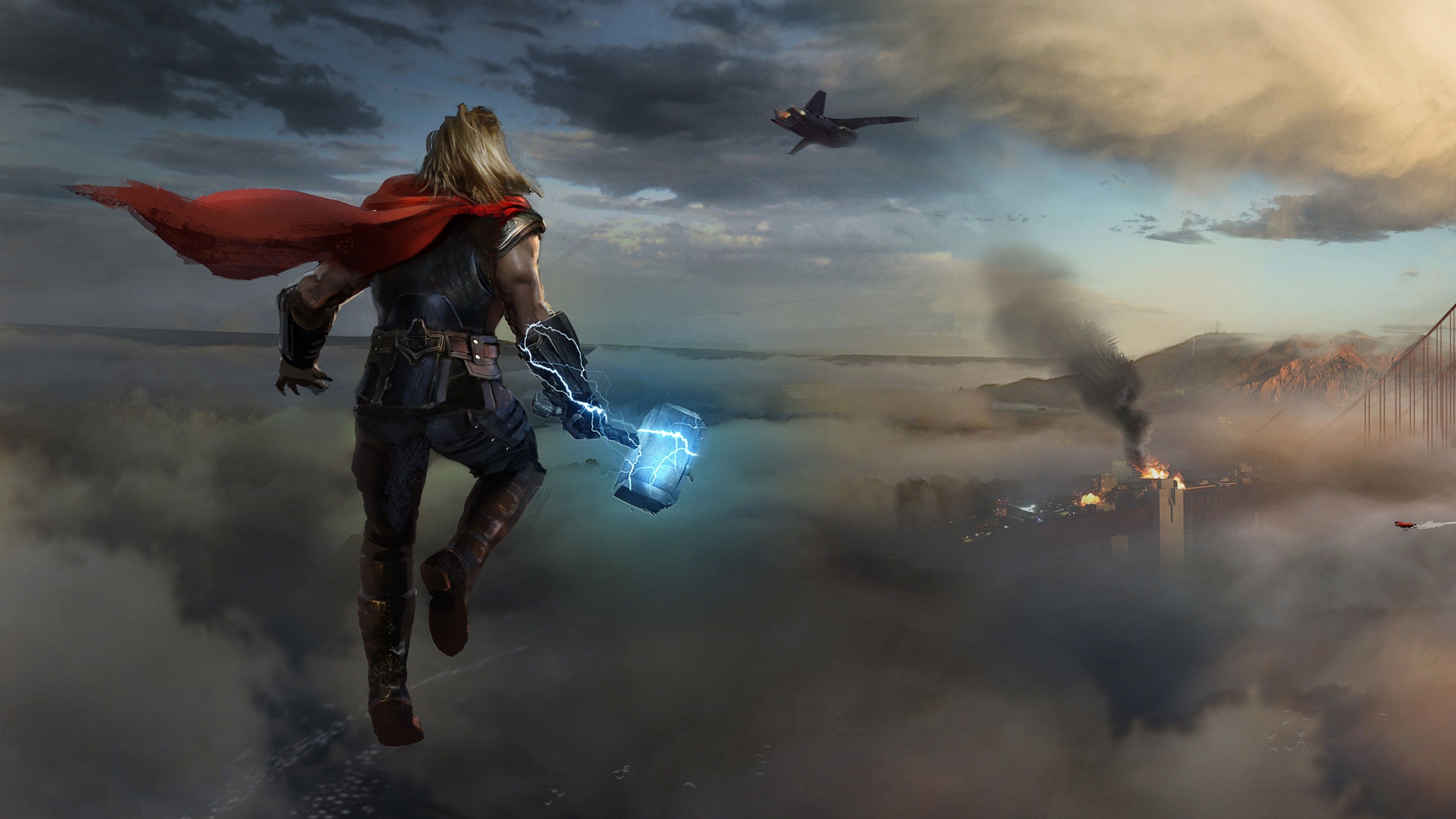 3840x2160 Thor Approaching Marvels Avengers 4K HD Games Wallpaper, Desktop