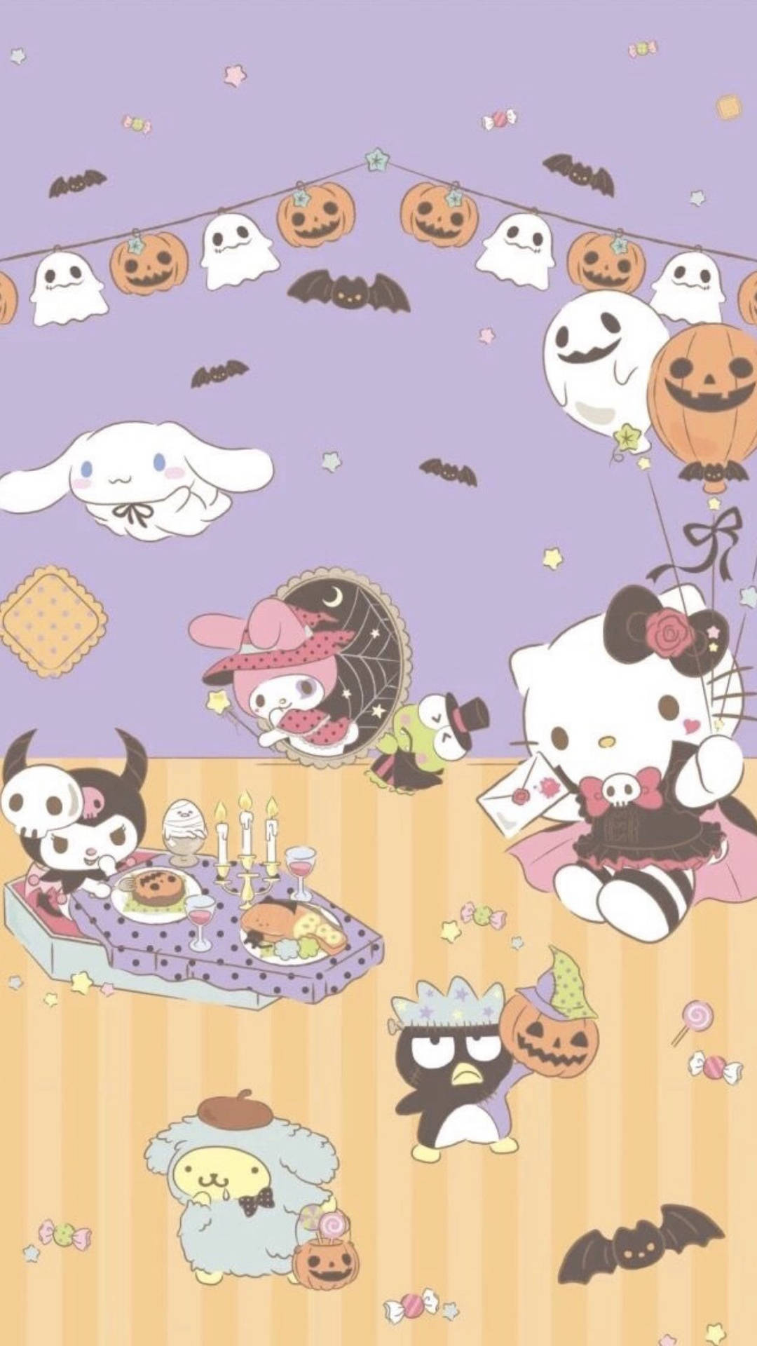 1080x1920 Download Sanrio Characters Halloween Party Wallpaper, Phone