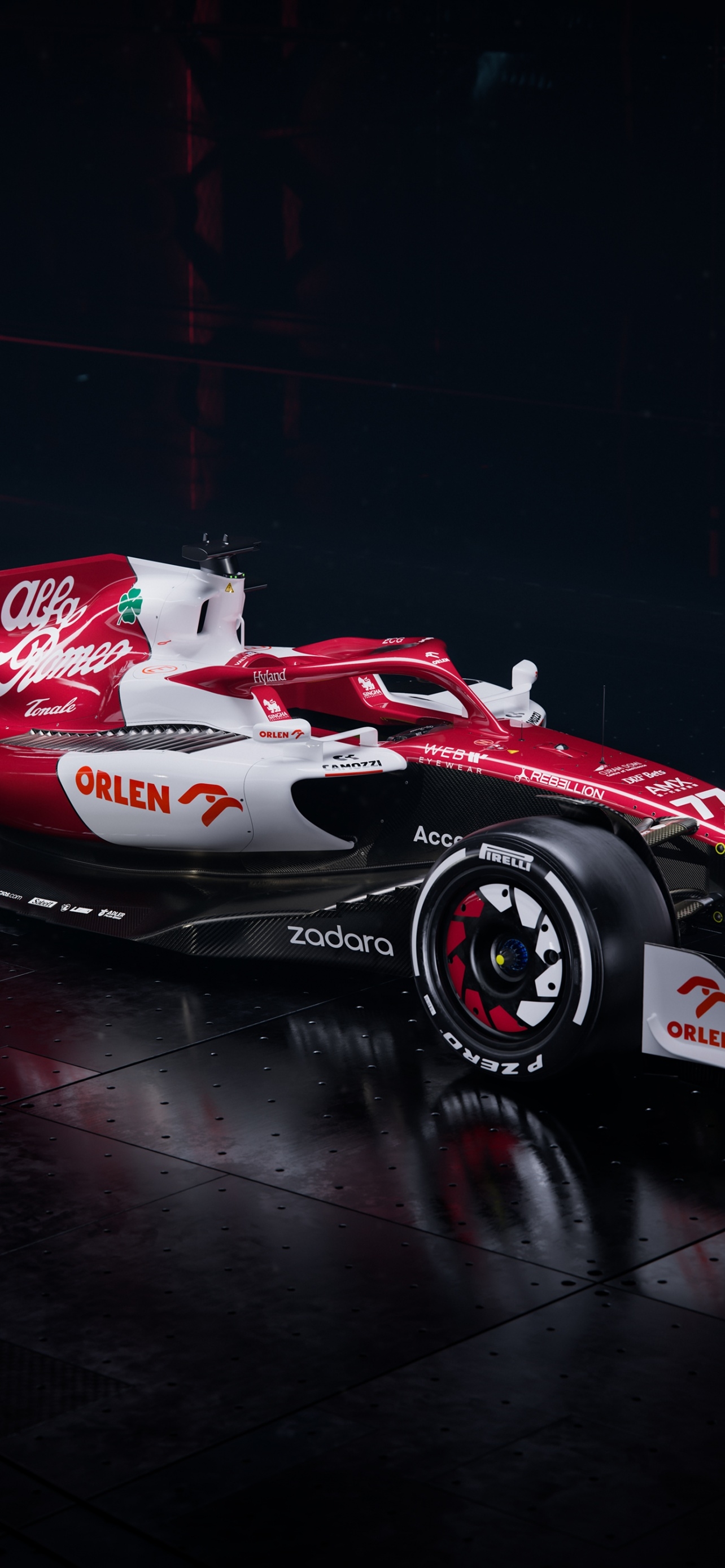 1290x2780 Alfa Romeo C42 Wallpaper 4K, Formula One Cars, Black Dark, Phone