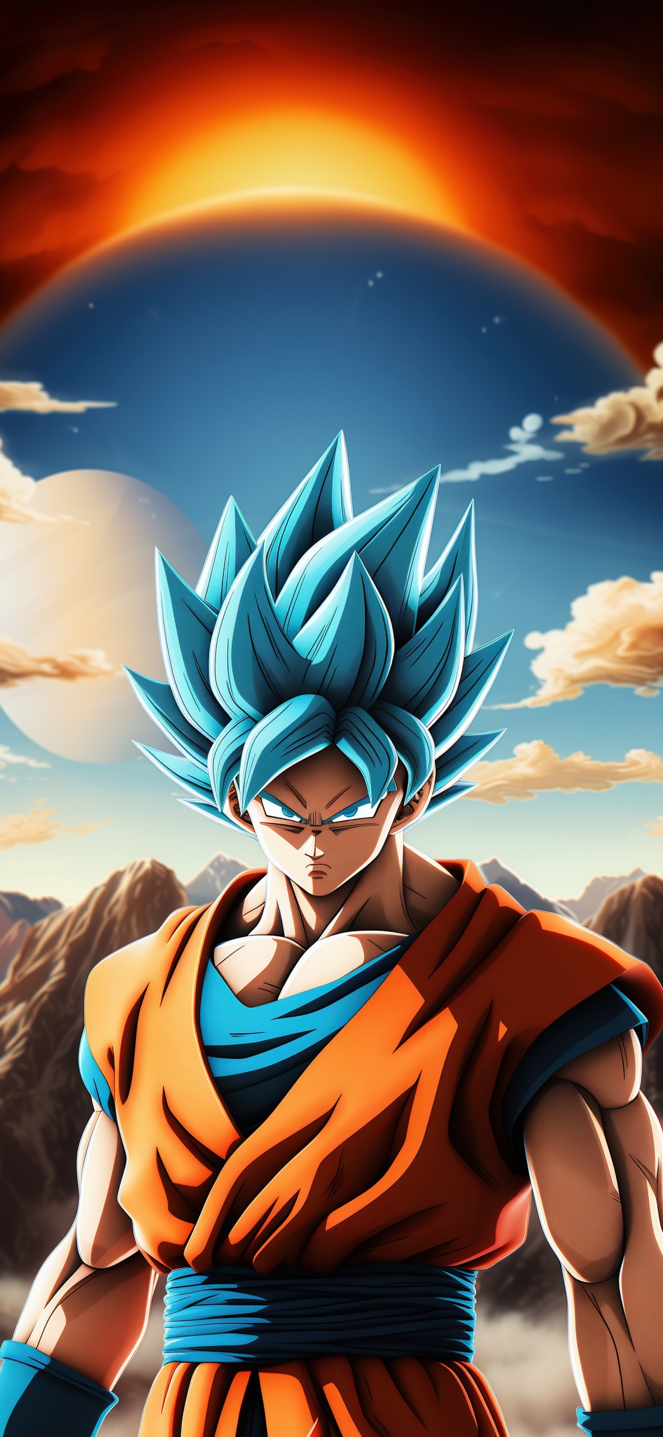 1290x2800 Goku SSJ Blue Dragon Ball 4K Wallpaper, Phone