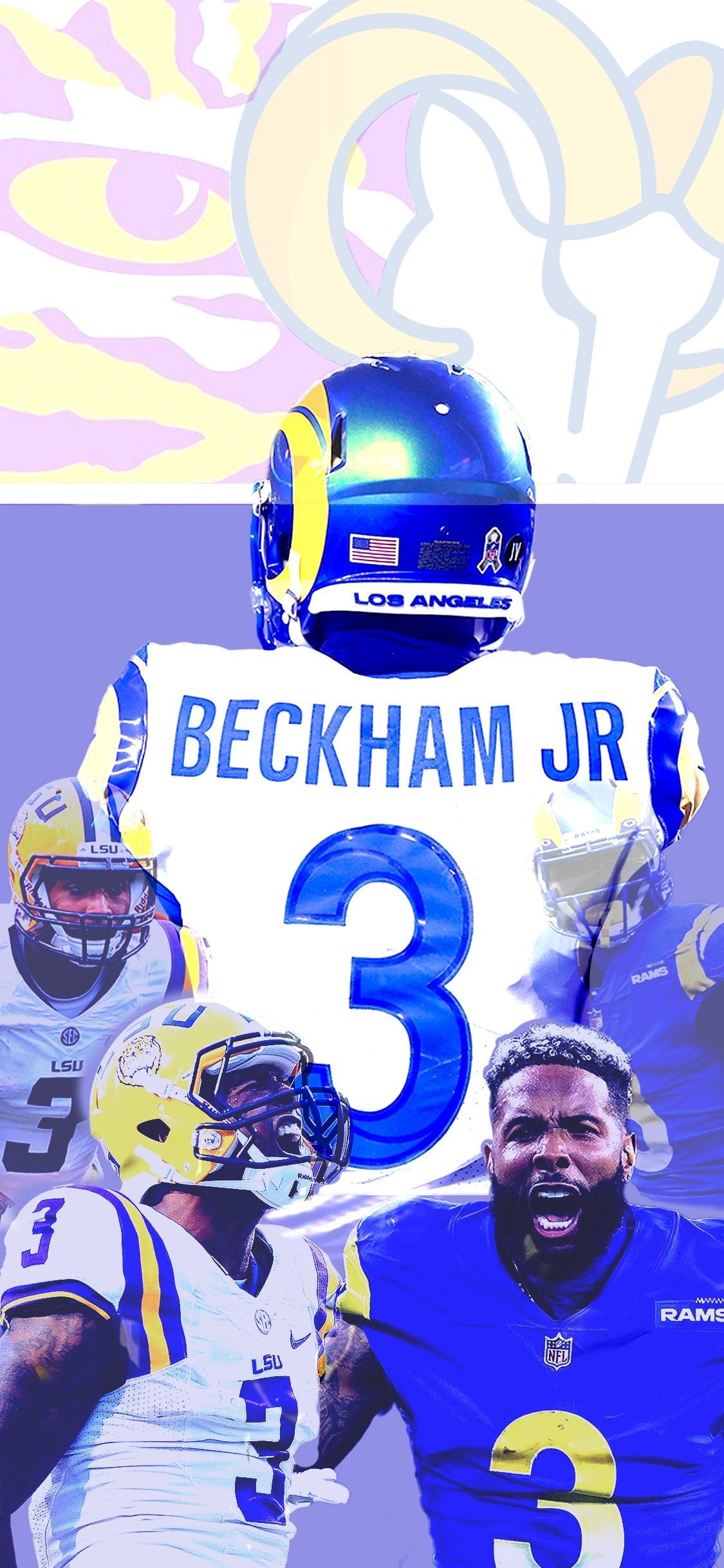 1130x2440 LA Rams x LSU Tigers Odell Beckham Jr. iPhone X Wallpaper, Phone