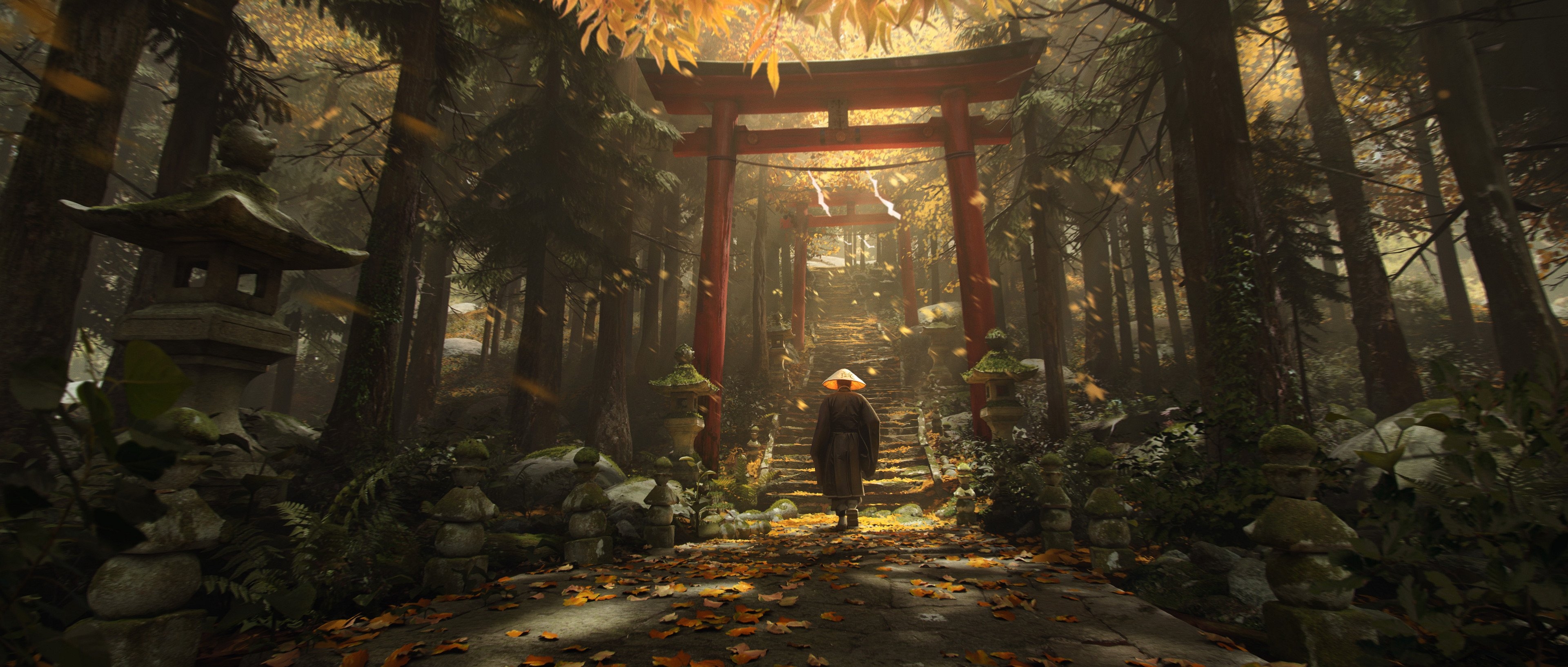 3840x1640 Ghost of Tsushima HD Wallpaper and Background, Dual Screen