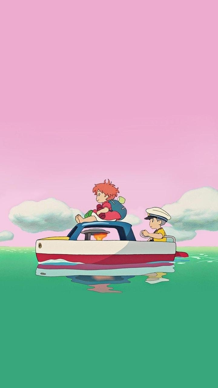 720x1280 Wallpaper Ponyo & Sosuke on the Cliff, Phone