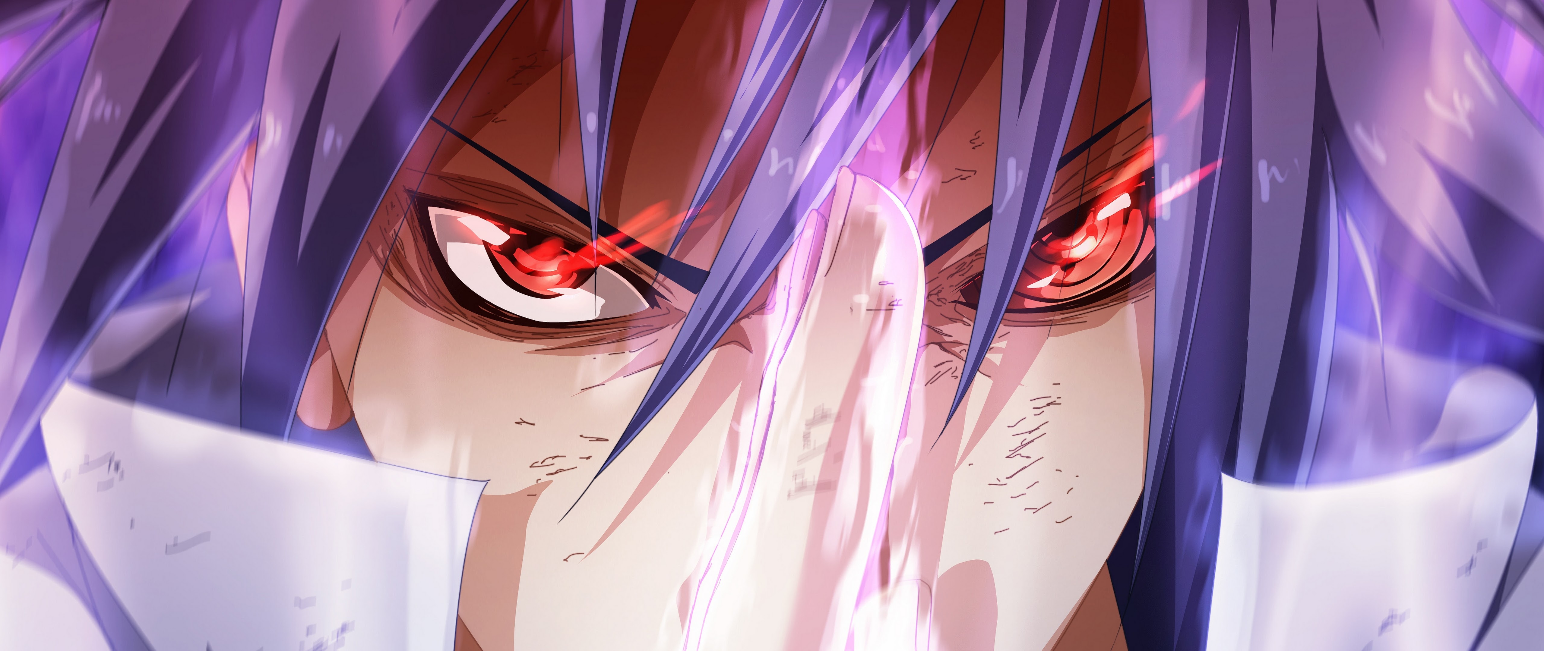 5120x2160 Sasuke Sharingan Rinnegan 4K Wallpaper, Dual Screen