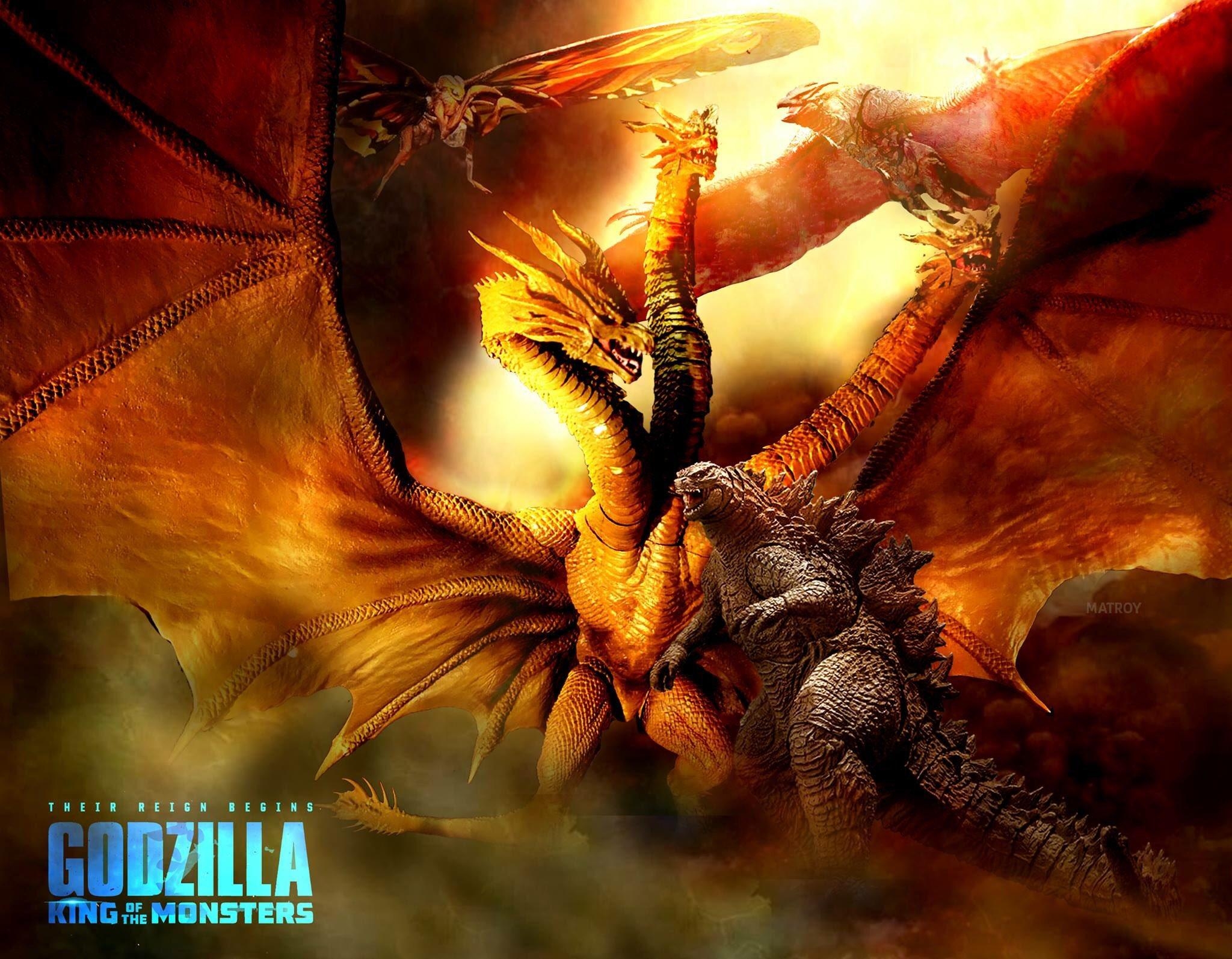 2050x1600 Monsterverse King Ghidorah dwarfs Godzilla and other Monsters in, Desktop