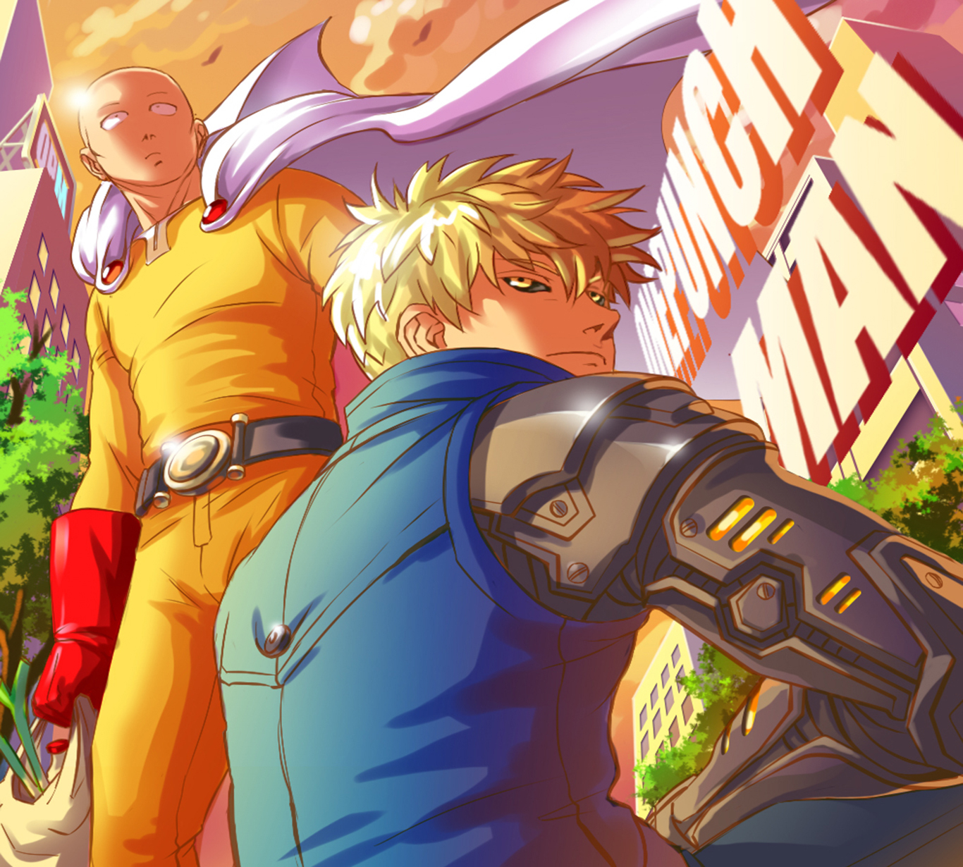 1370x1230 Saitama and Genos Wallpaper and Background Imagex1230, Desktop