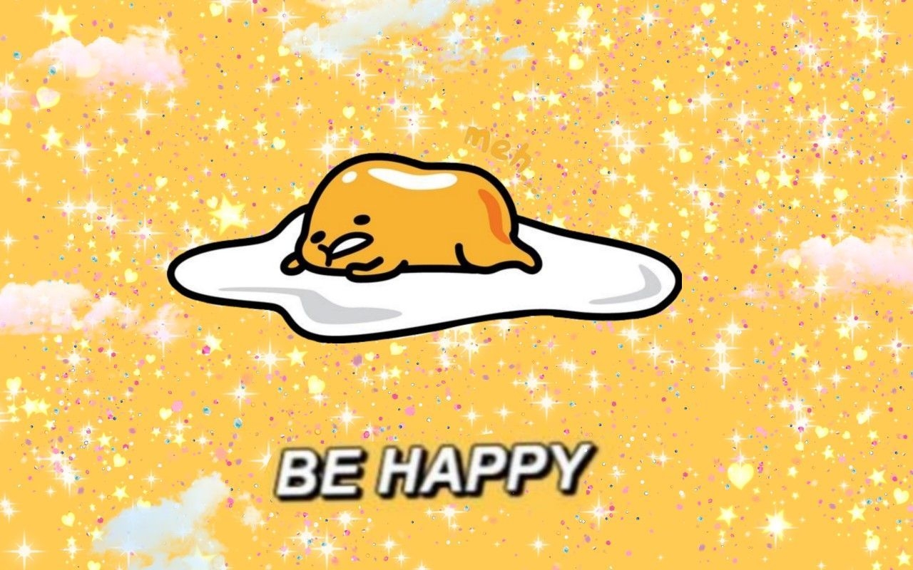 1280x800 Gudetama Be happy cute aesthetic yellow desktop wallpaper. Sanrio wallpaper, Wallpaper, Laptop wallpaper, Desktop