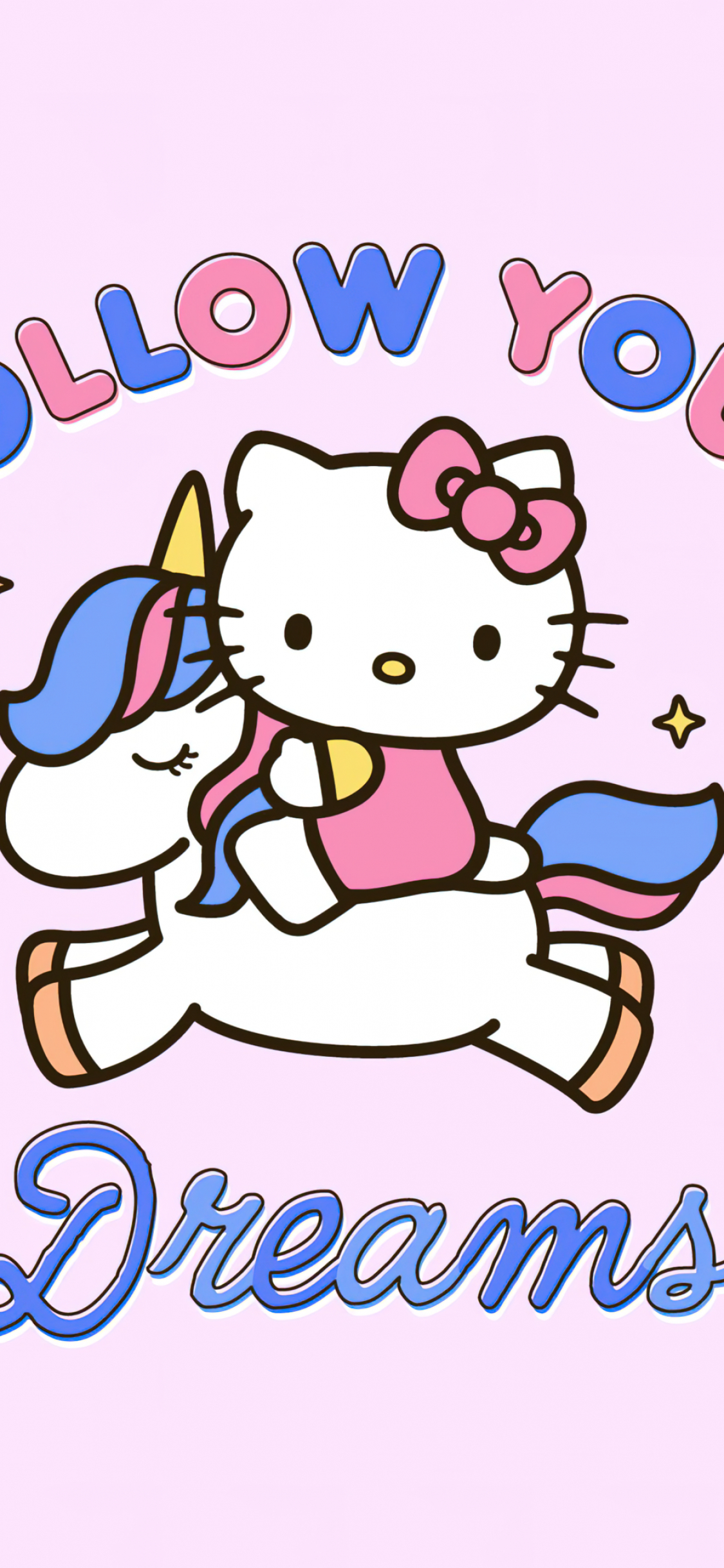 1130x2440 Follow your Dreams Wallpaper 4K, Hello Kitty background, Phone