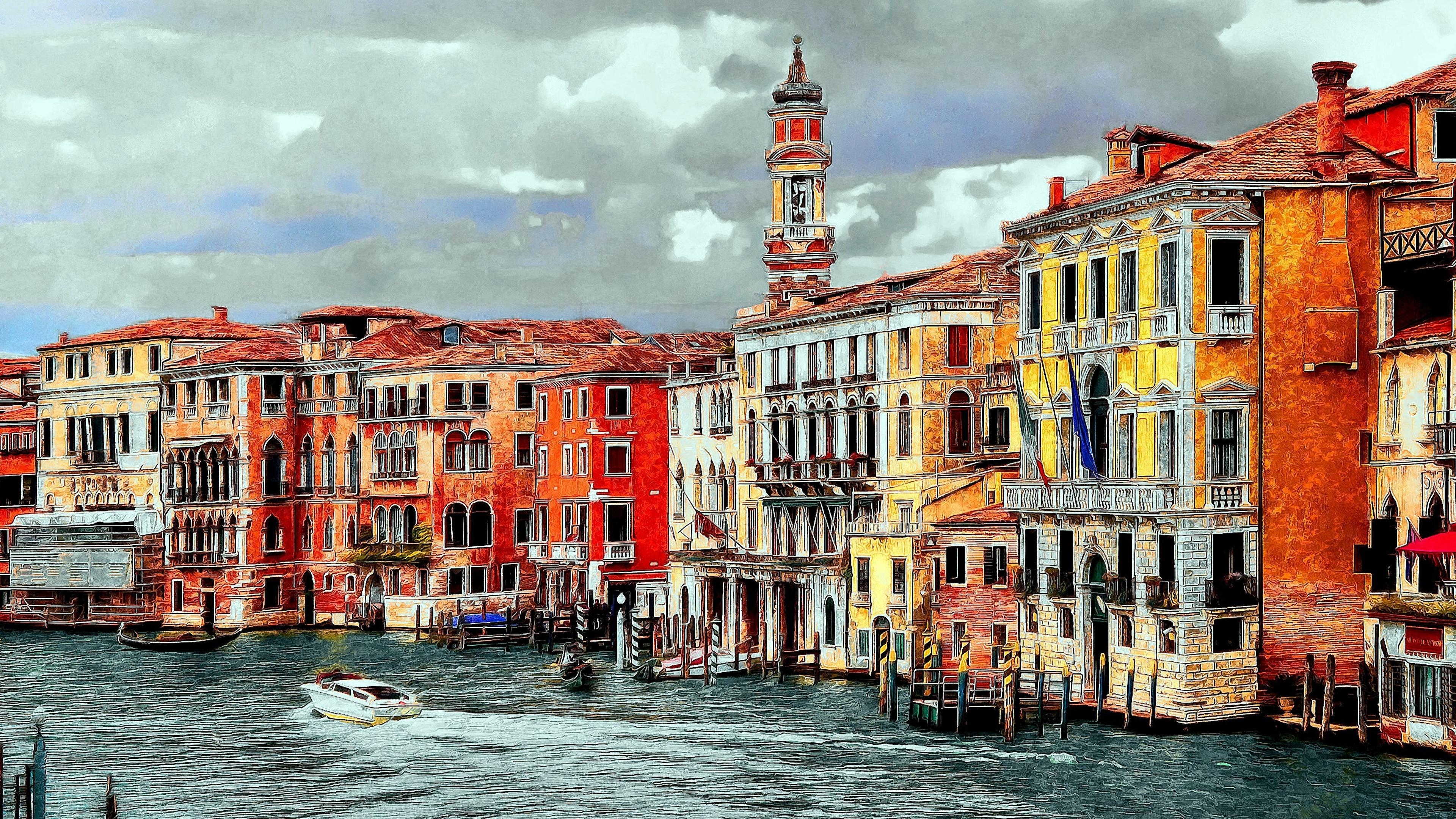 3840x2160 Photos Venice Italy Grand Canal Cities Houses, Desktop