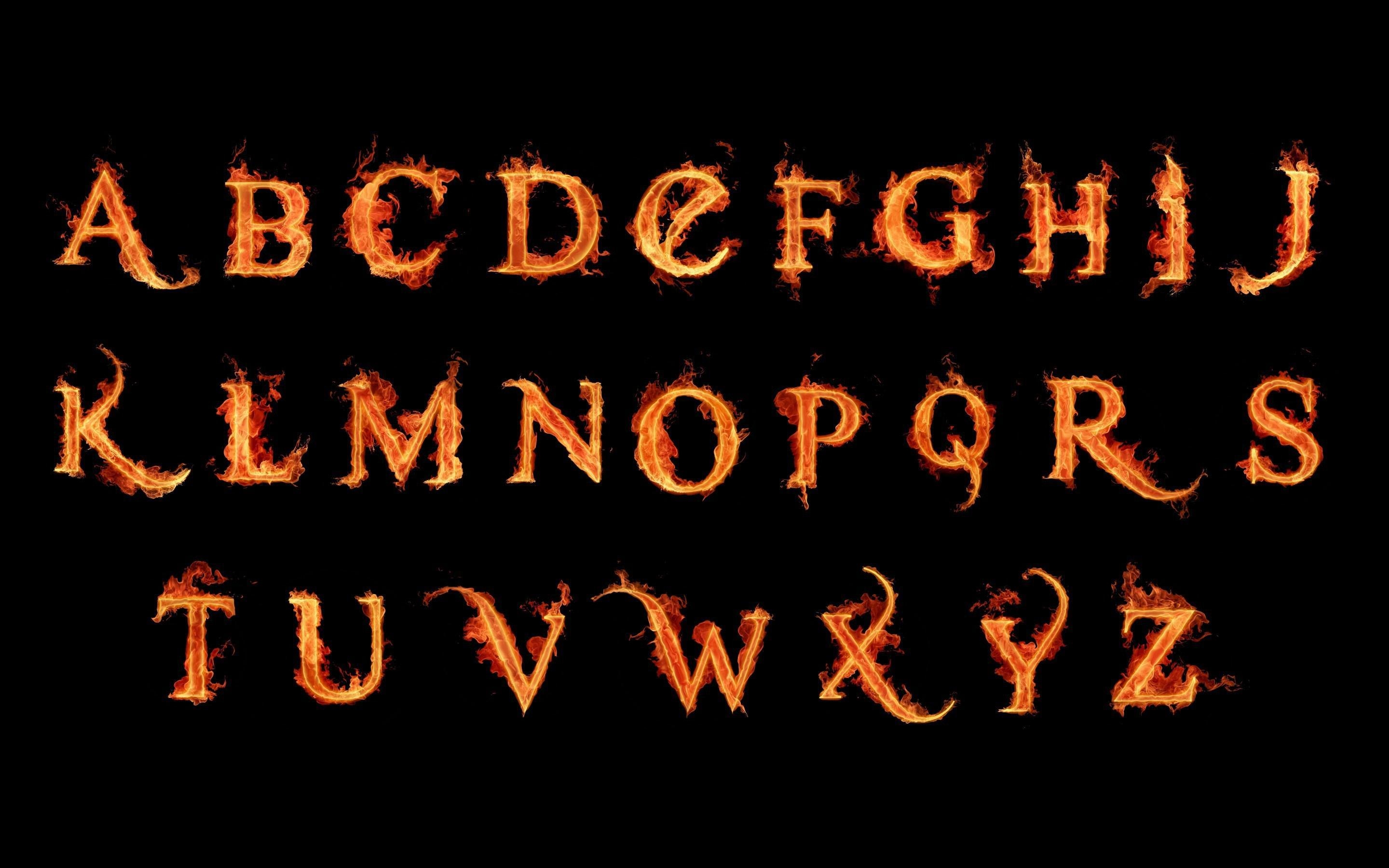 2880x1800 HD Fire Alphabets A To Z Letters Wallpaper, Desktop