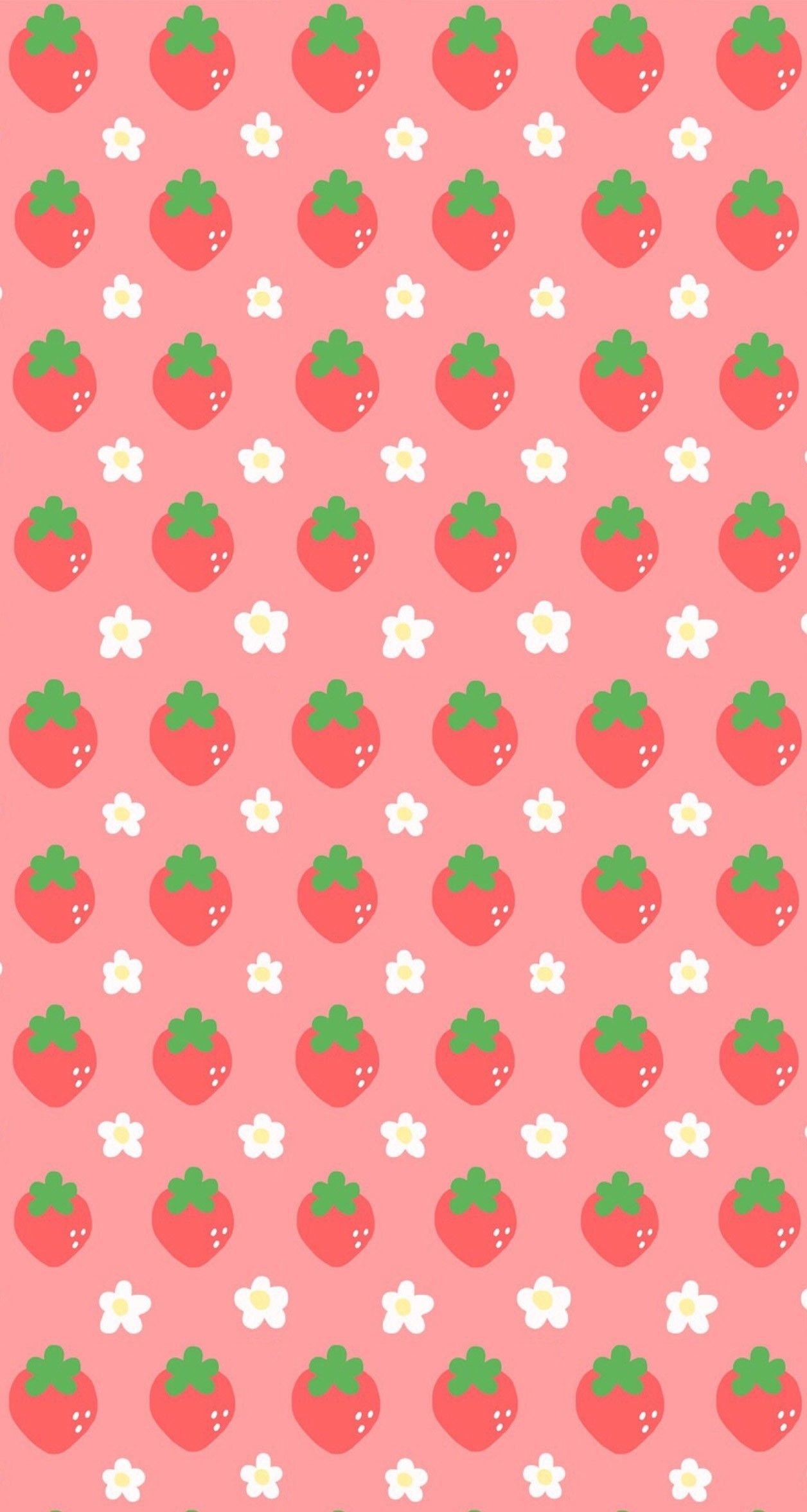 1260x2360 Kawaii Strawberry Wallpaper, Phone