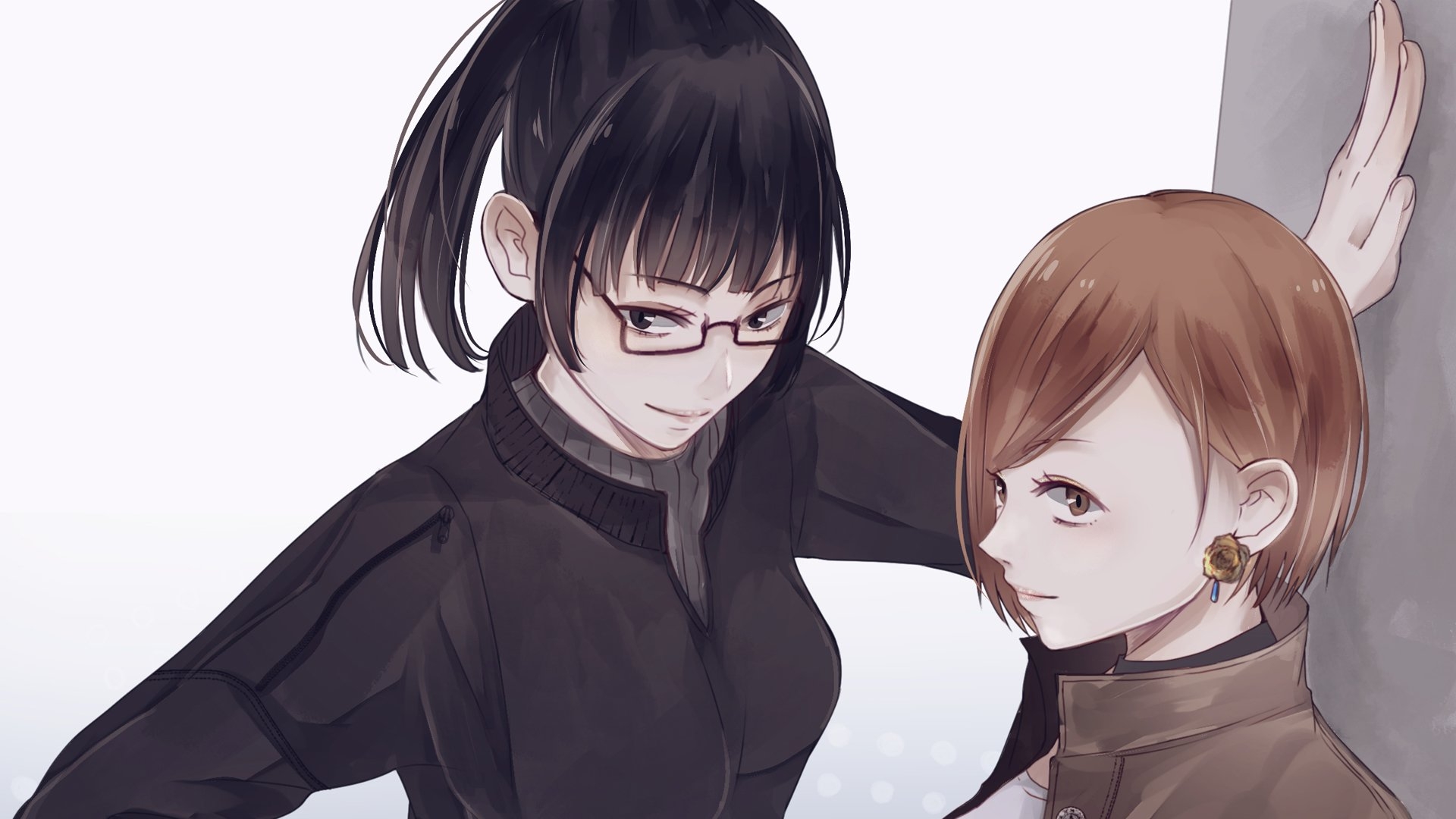 1920x1080 Brown Eyes Brown Hair Girl Glasses Jujutsu Kaisen Maki Zenin Nobara Kugisaki HD Jujutsu Kaisen Wallpaper, Desktop