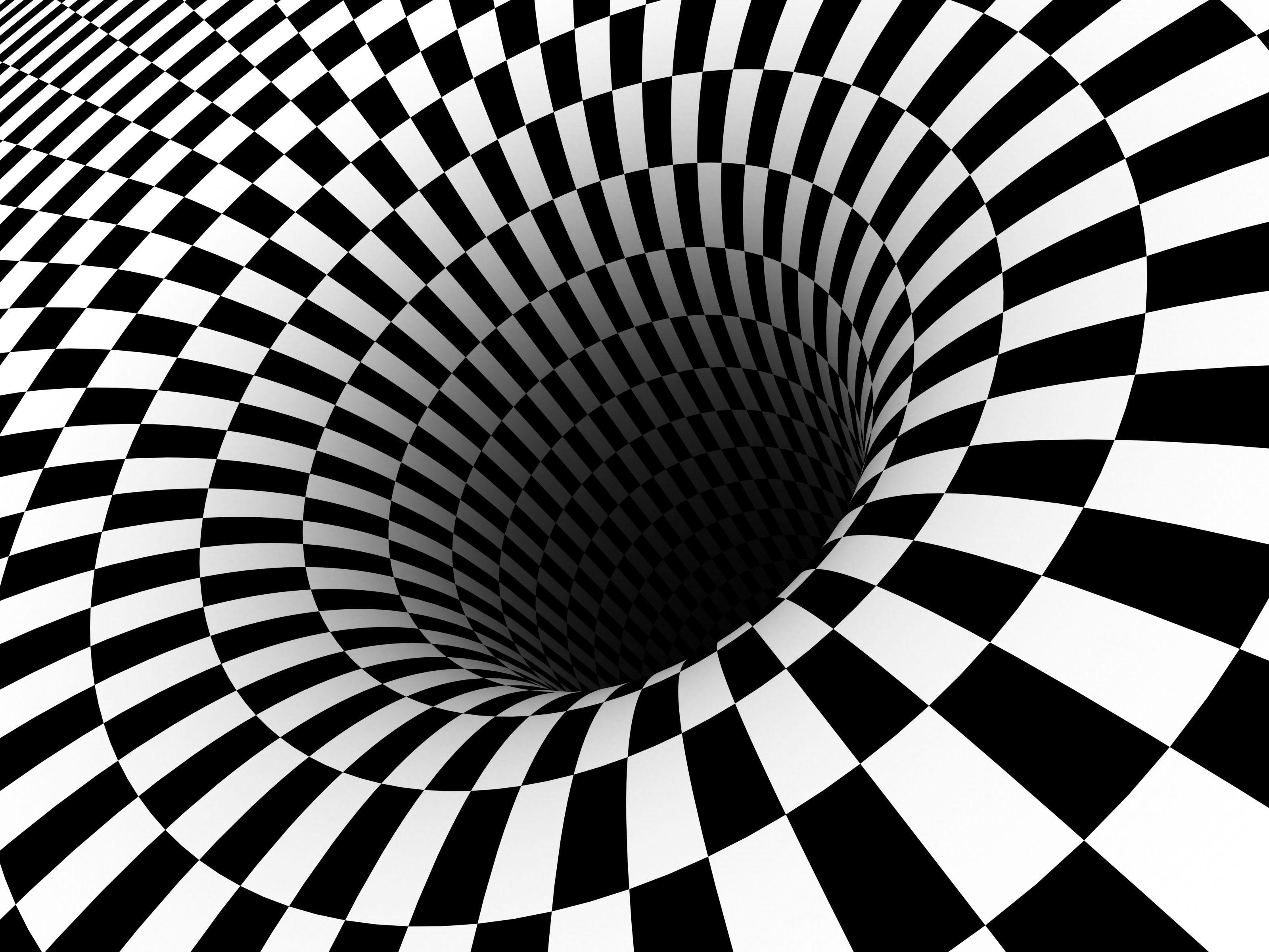 3200x2400 Black hole checkered vortex optical illusions wallpaper, Desktop