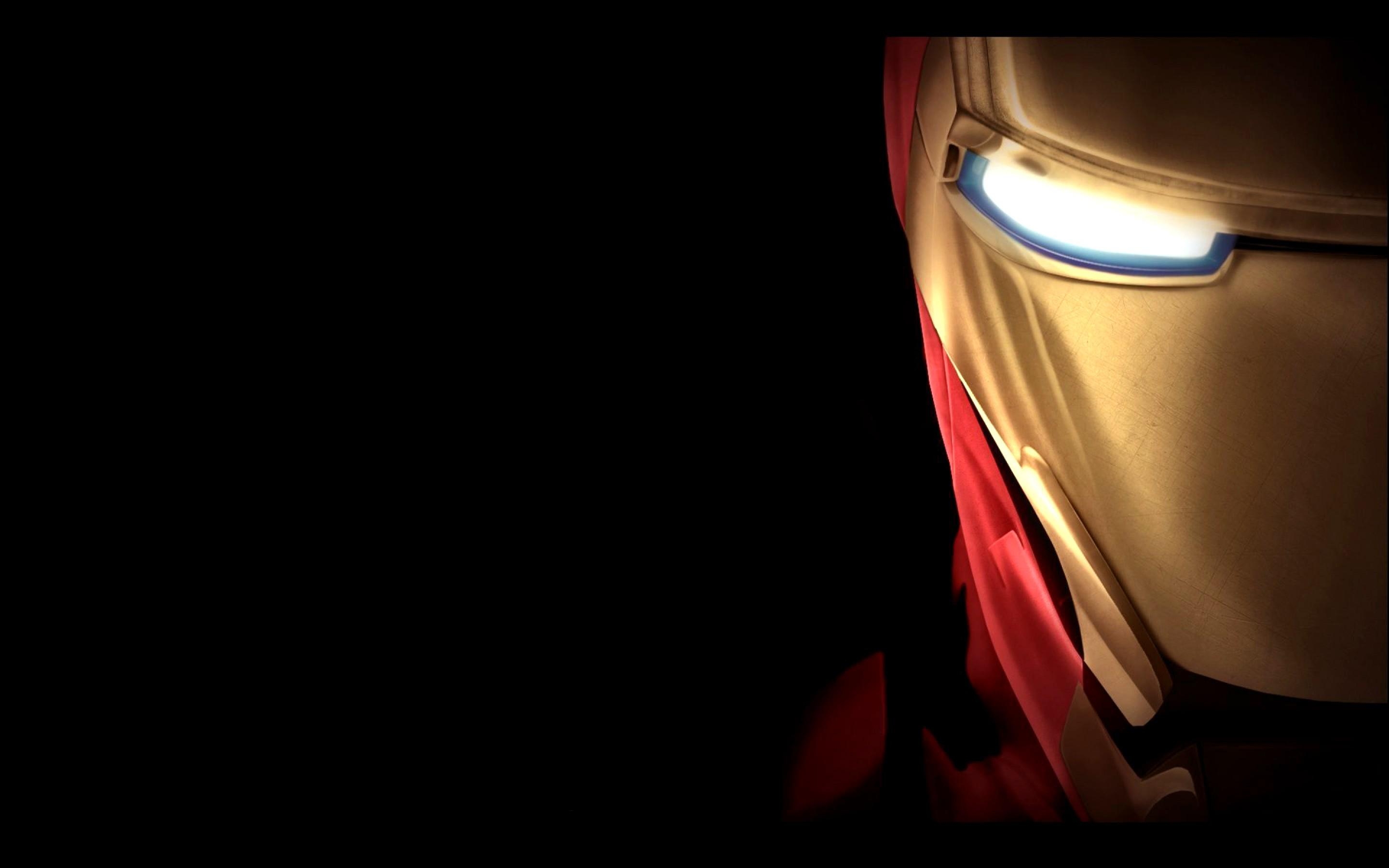 2880x1800 Cool Wallpaper with Iron Man Mask (Face Image) in Close Up and Dark, Desktop