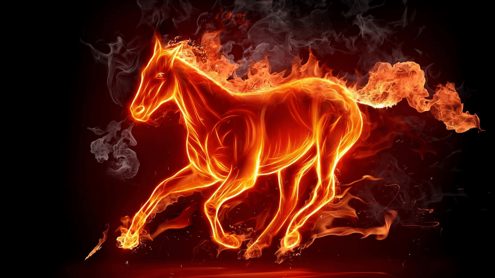 1600x900 Burning Horse 3D Wallpaper. Animated wallpaper for mobile, Horse wallpaper, Fire art, Desktop