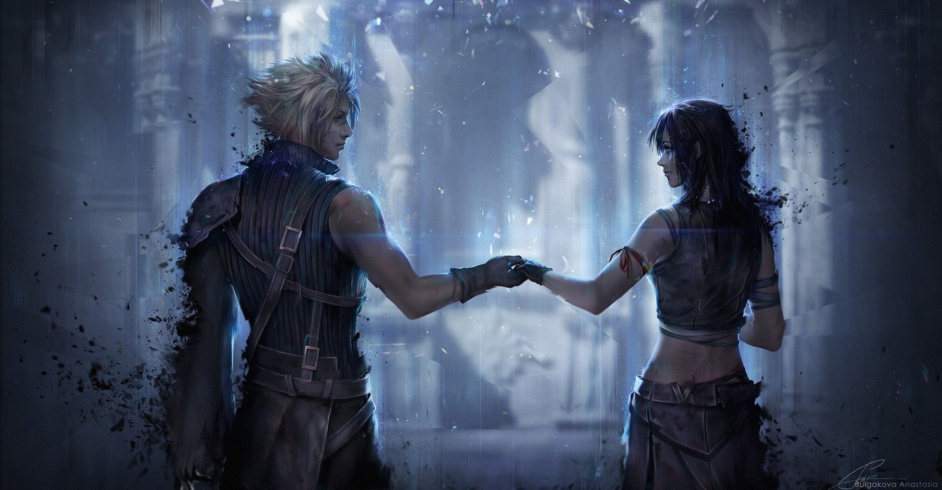 1920x1000 Cloud Strife And Tifa Digital Wallpaper, Cloud Strife, Desktop