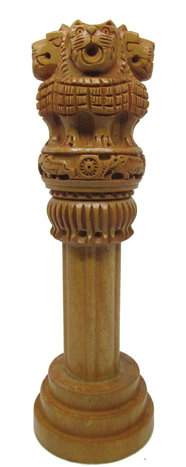 600x1500 Wooden Ashoka Pillar Stambha for Success in Politics & Political, Phone