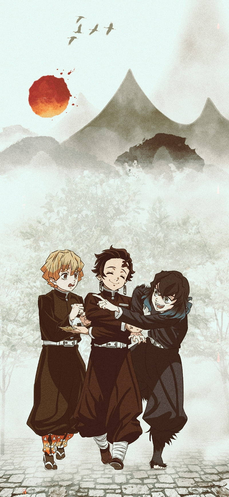 800x1740 Download Boys Of Demon Slayer Mountain IPhone Wallpaper, Phone