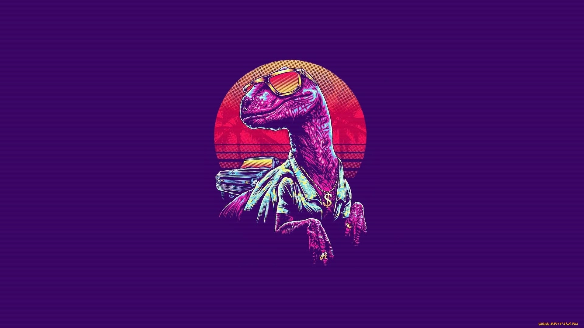 1920x1080 Minimalist Dinosaur Wallpaper, Desktop