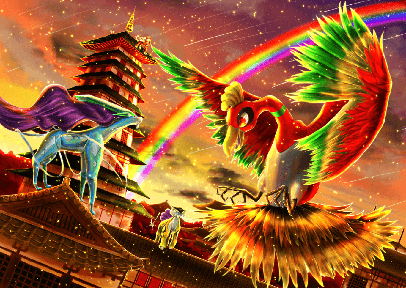 1370x970 Ho Oh (Pokémon) HD Wallpaper And Background Image, Desktop