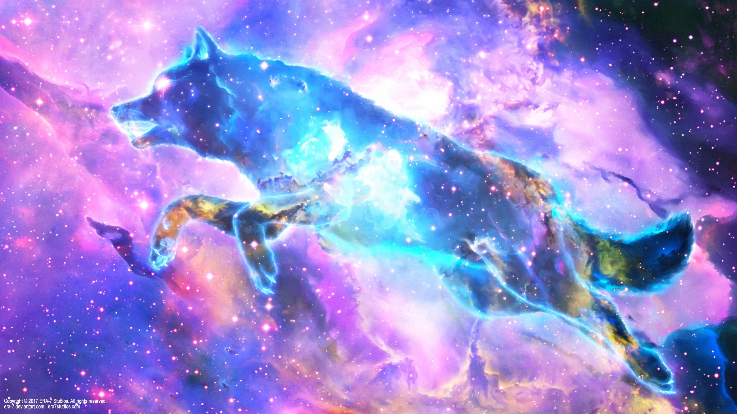 2560x1440 Wallpaper Galaxy Wolf Image, Desktop