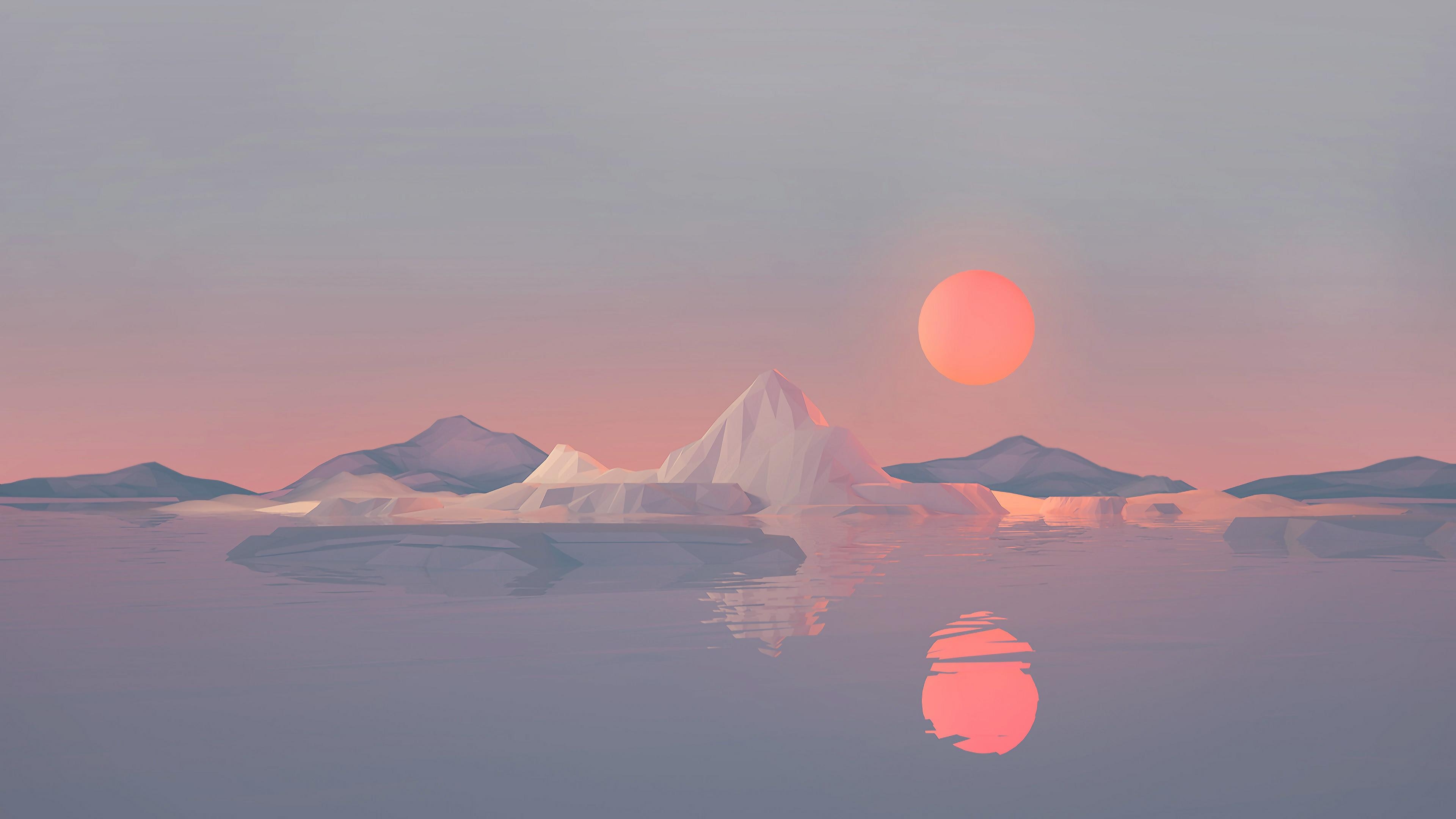 3840x2160 Wallpaper 4k Iceberg Minimalist 4k 4k Wallpaper, Artist, Desktop