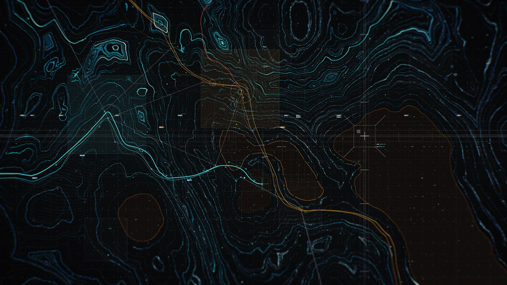 1920x1080 Wallpaper Abstract, Digital Art, Topographic, Map, Desktop