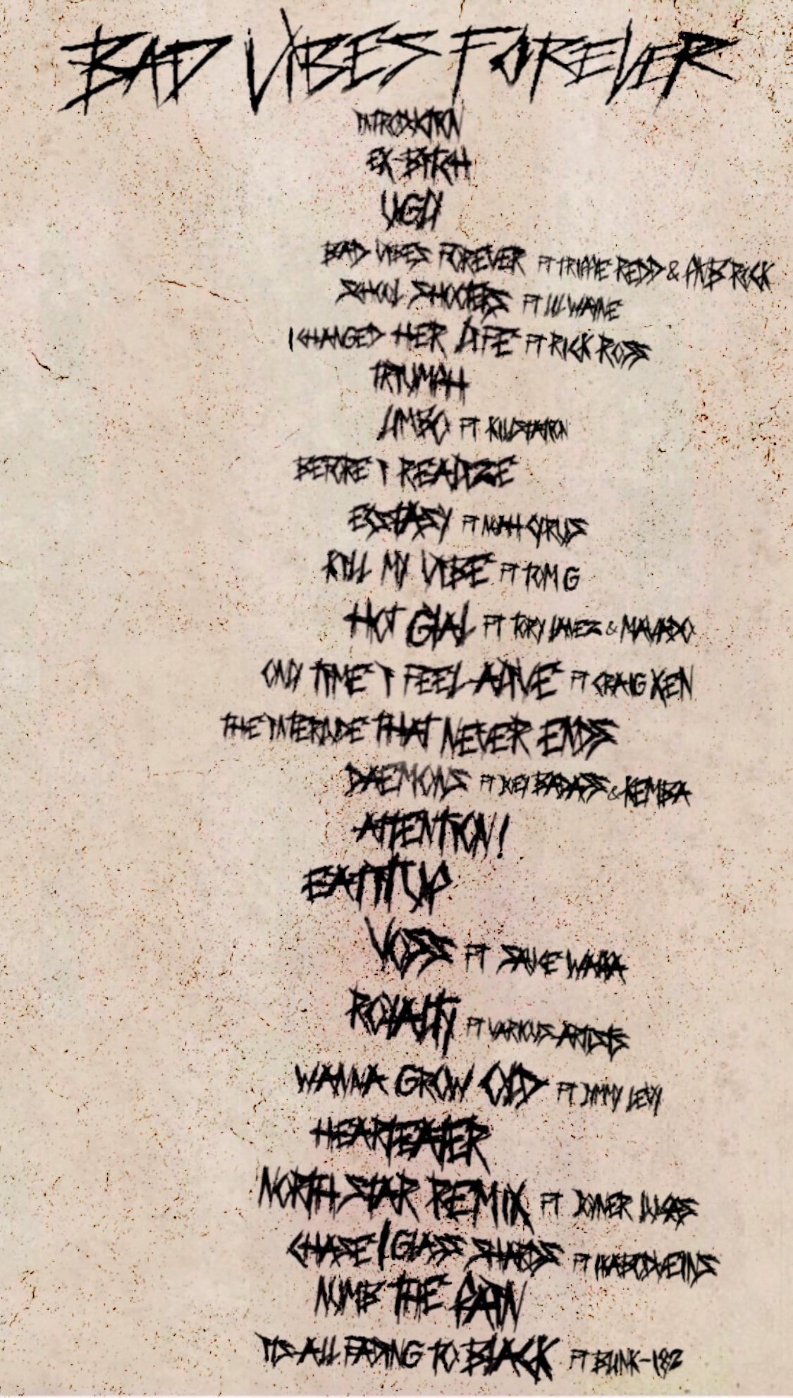 1130x1990 BAD VIBES FOREVER TRACKLIST (My Version) this took awhile hope u guys like it lol, Phone