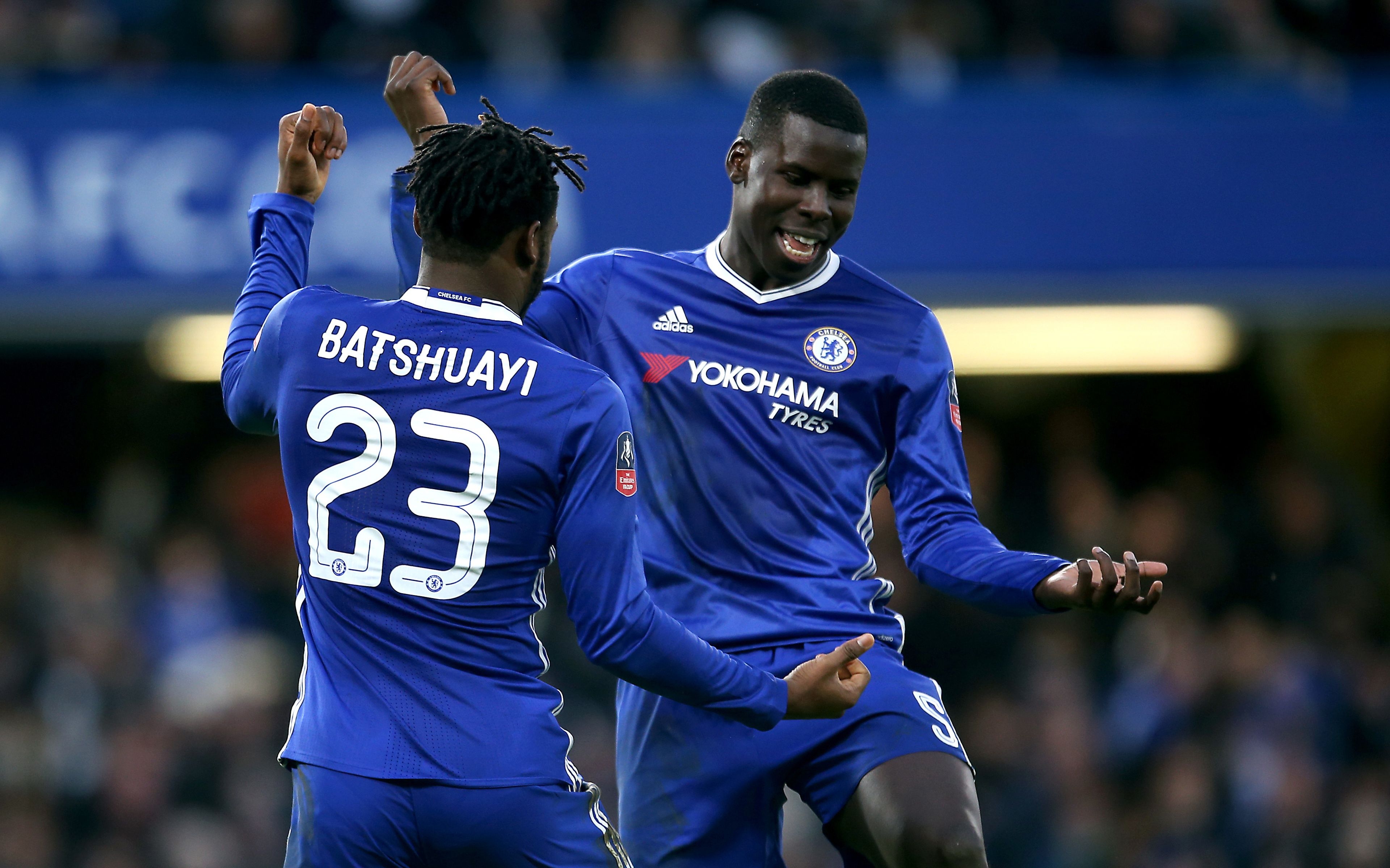 3840x2400 Download wallpaper Kurt Zouma, Michy Batshuayi, 4k, footballers, Desktop