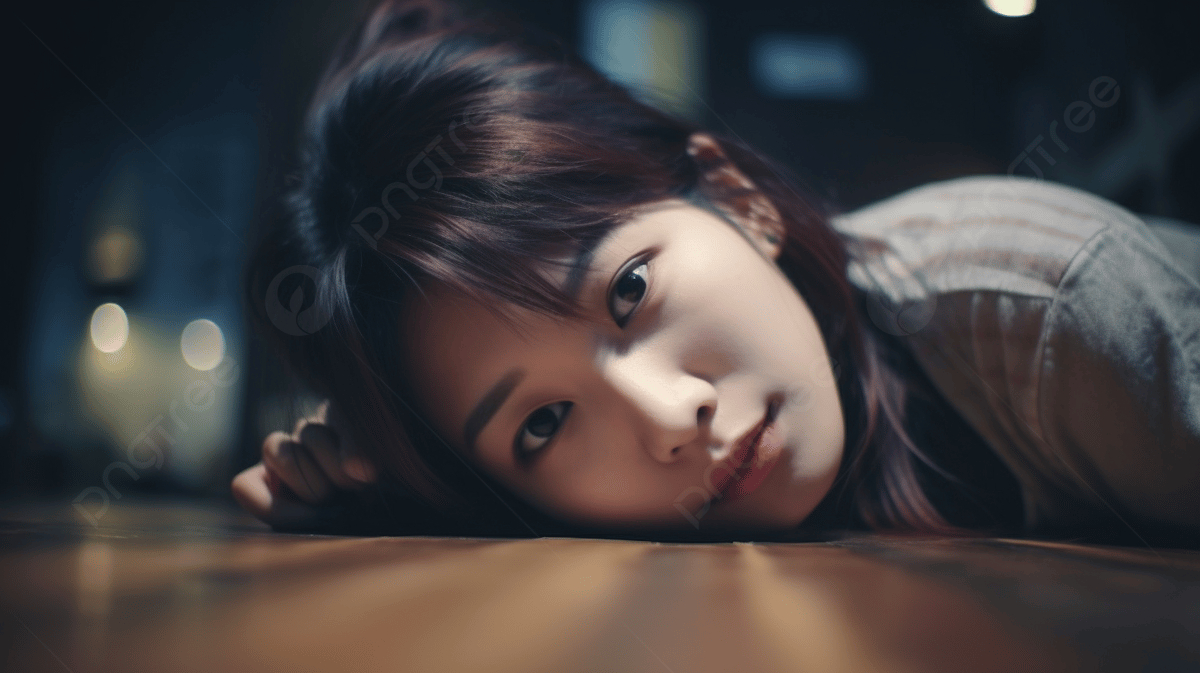 1200x680 Korean Girl Laying Down On A Wooden Floor Background, A Woman Lying On The Floor While Holding A Smartphone, HD Photography Photo, Forehead Background Image And Wallpaper for Free Download, Desktop