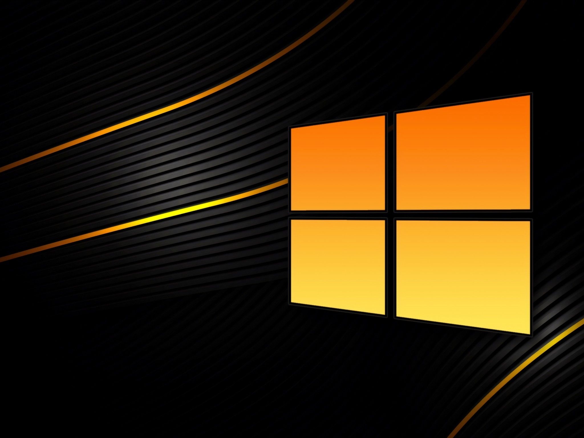 2050x1540 Windows 10 4K Wallpaper, Black background, Abstract, Yellow, 5K, 8K, Technology, Desktop