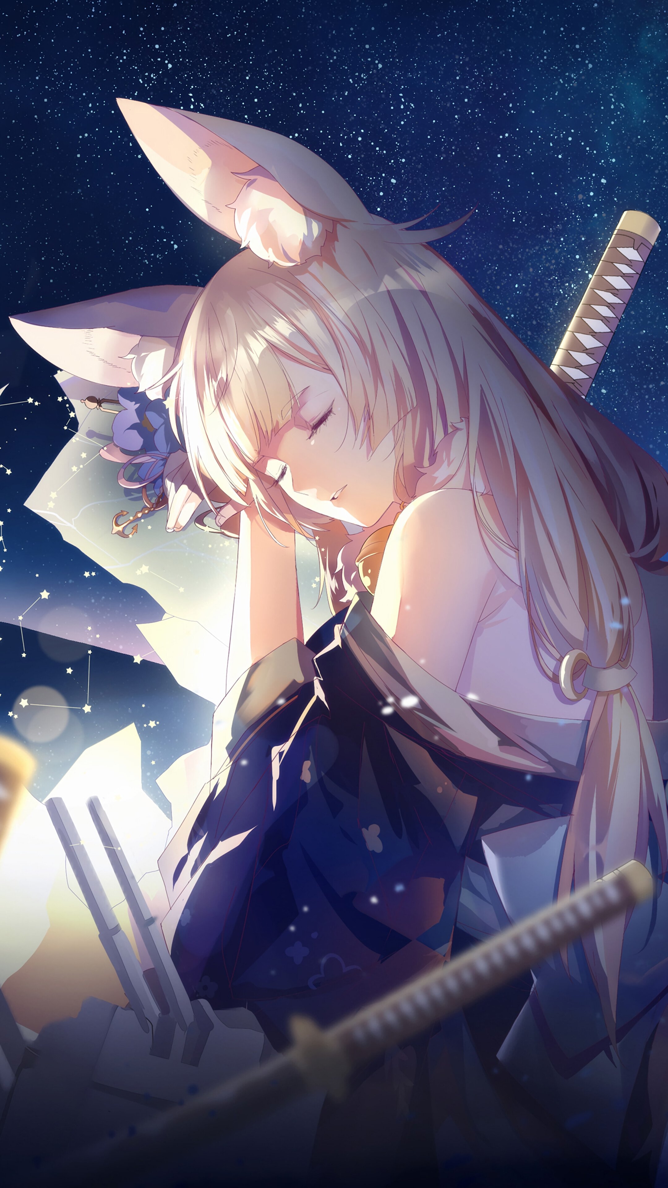 2160x3840 Anime, Girl, Katana, 4K phone HD Wallpaper, Image, Background, Photo and Picture. Mocah HD Wallpaper, Phone