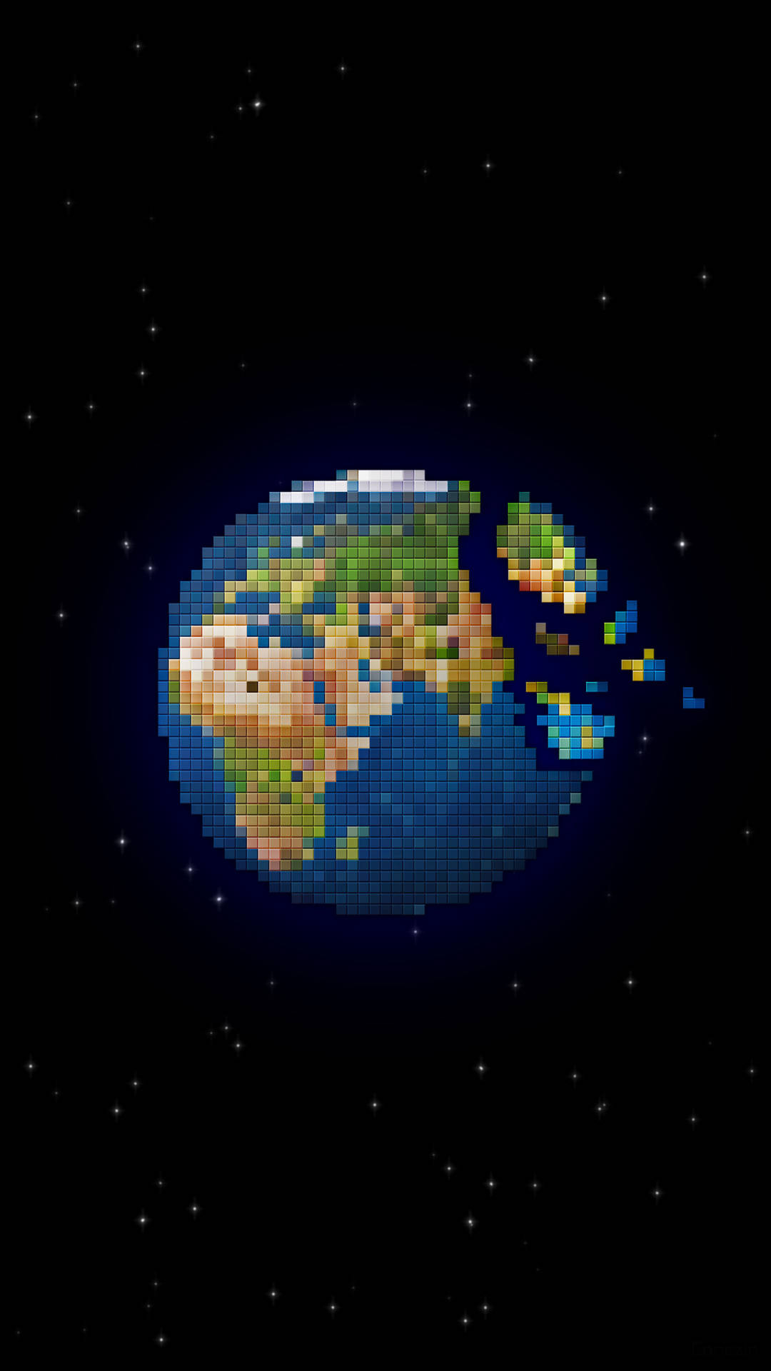 1080x1920 Download Earth Pixel Art Space Phone Wallpaper, Phone