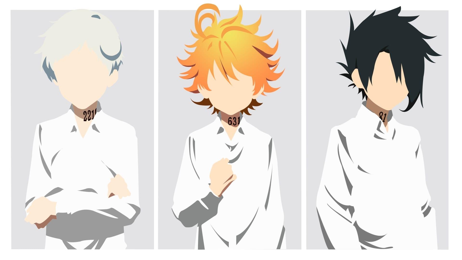 1920x1080 Wallpaper of Emma, Norman, Ray, The Promised Neverland background, Desktop