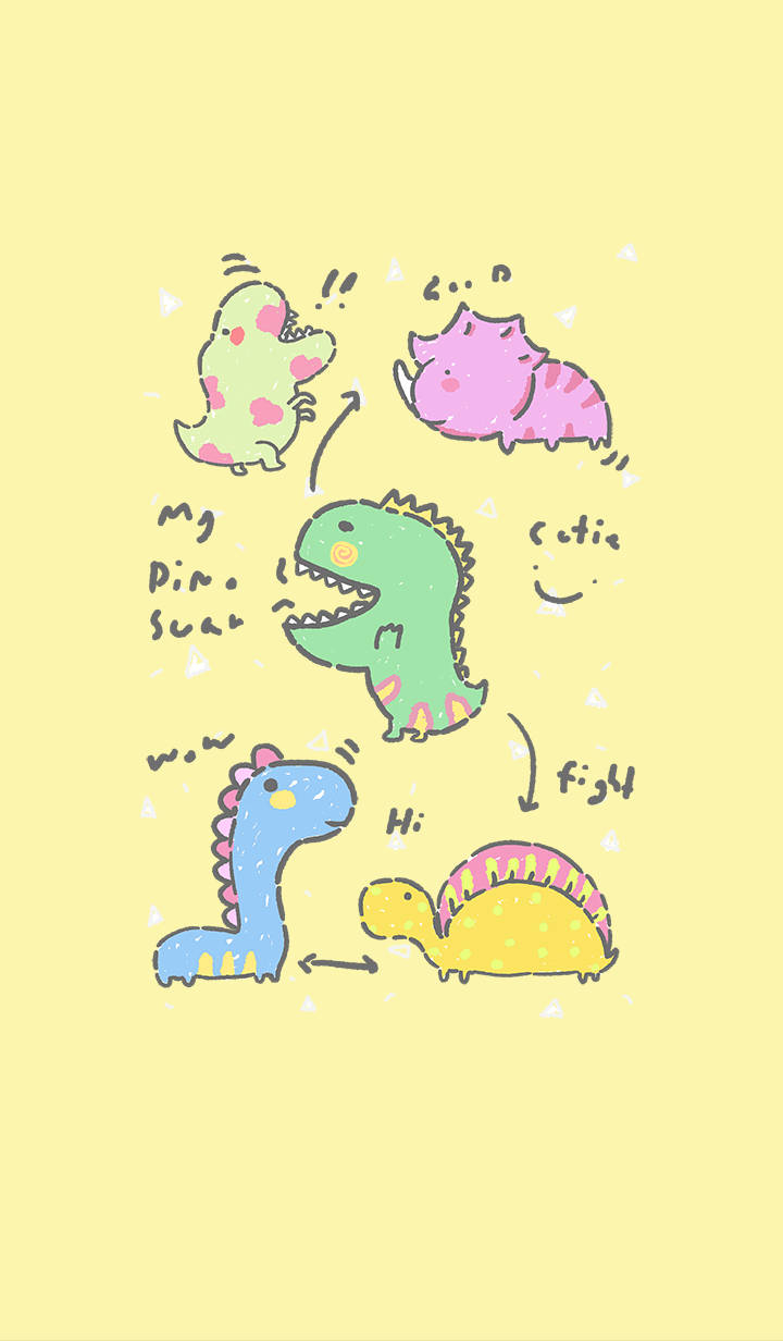 720x1240 Download Cute Dinosaur Phone Words Wallpaper, Phone