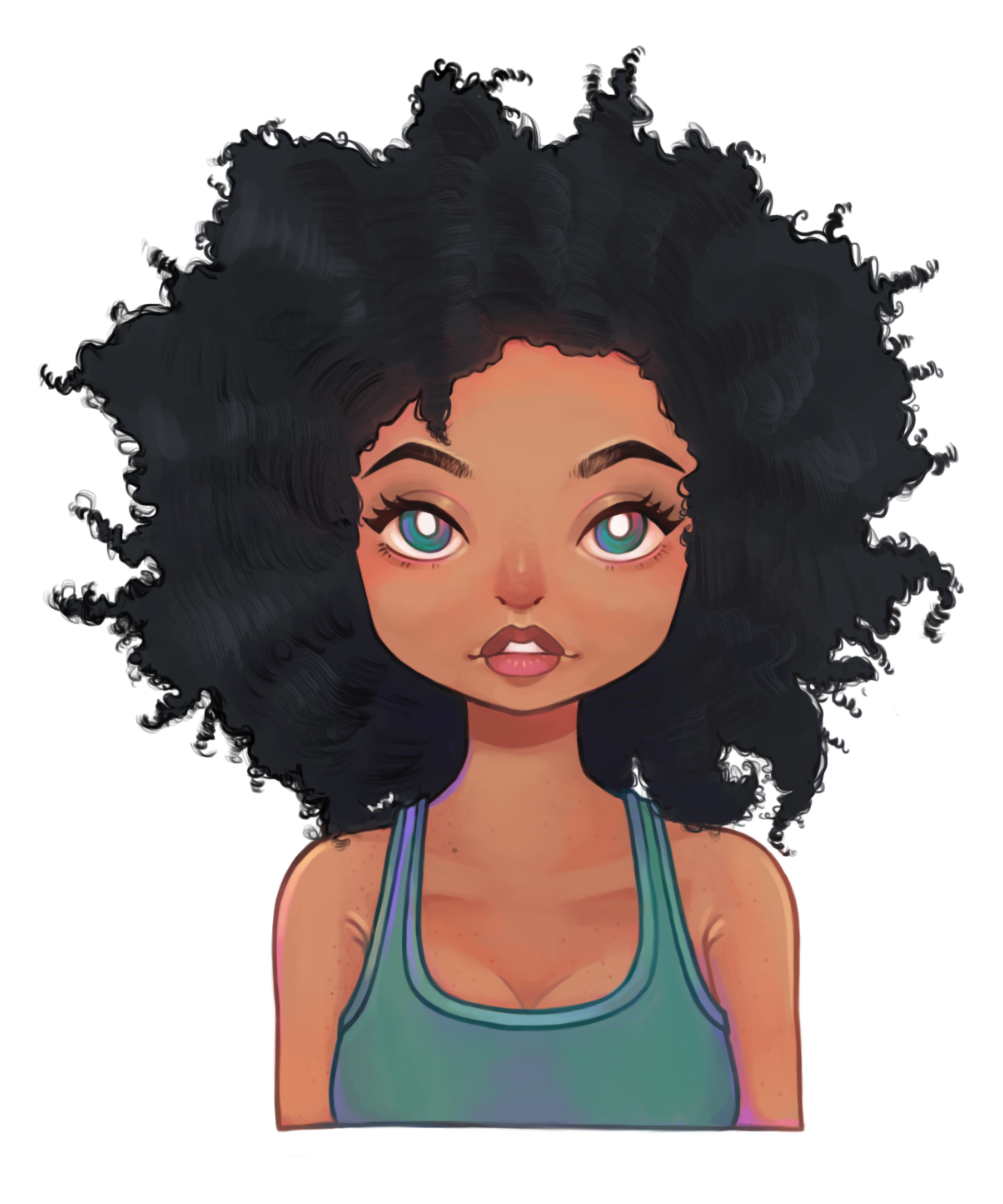 4500x5400 Black Girl With Natural Hair Drawing, Phone