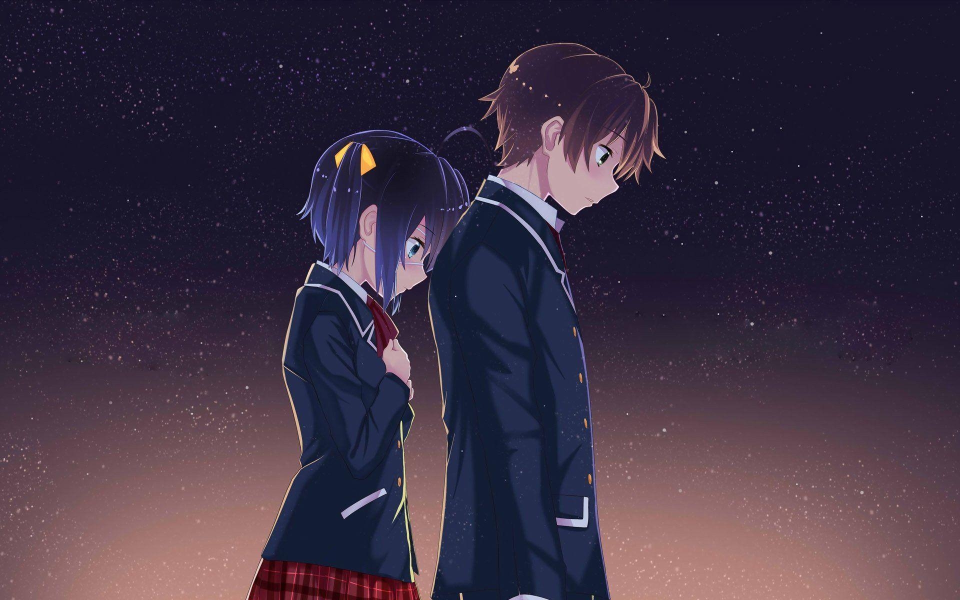 1920x1200 Yuuta Togashi And Rikka Takanashi Wallpaper. Ilustrasi buku, Gadis animasi, Animasi, Desktop