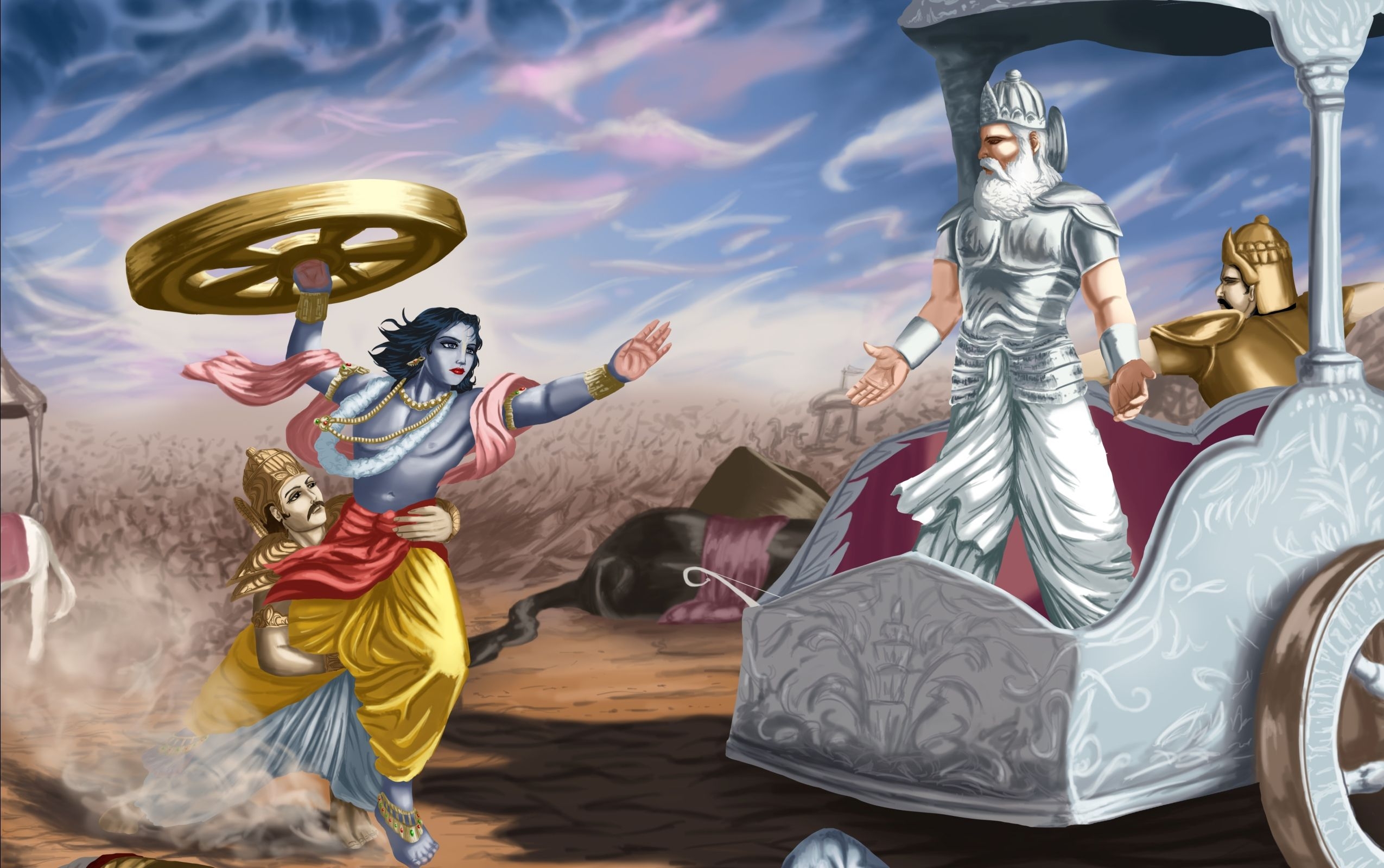 2550x1600 Lord Krishna And Bhishma Pitamah wallpaper, Desktop