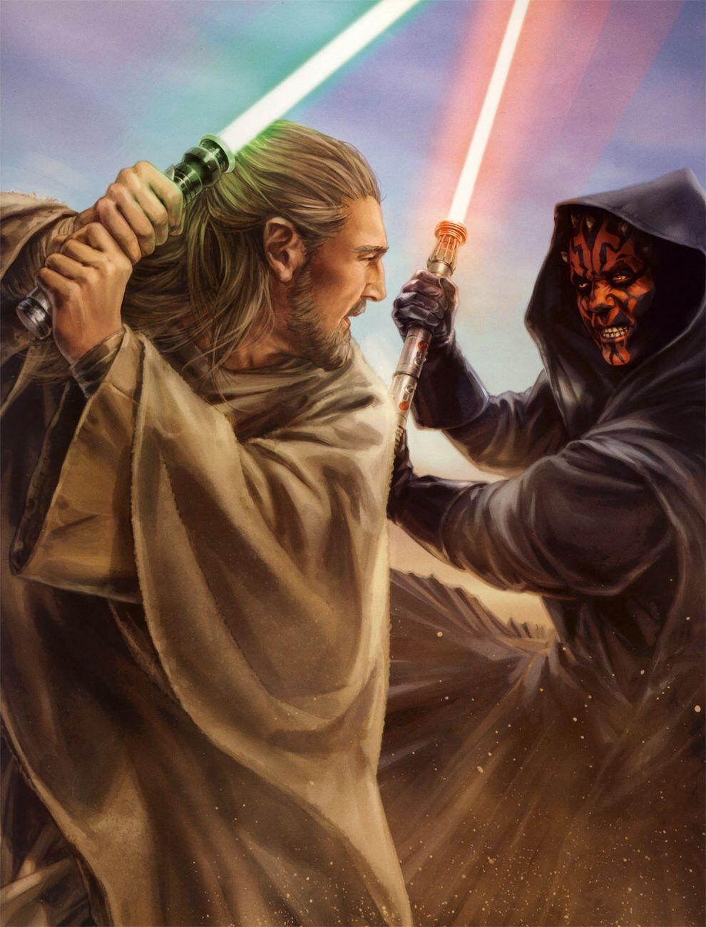 990x1300 Qui Gon Jinn Vs. Darth Maul Wallpaper. ミレニアム, スターウオーズ, ミレニアムファルコン, Phone