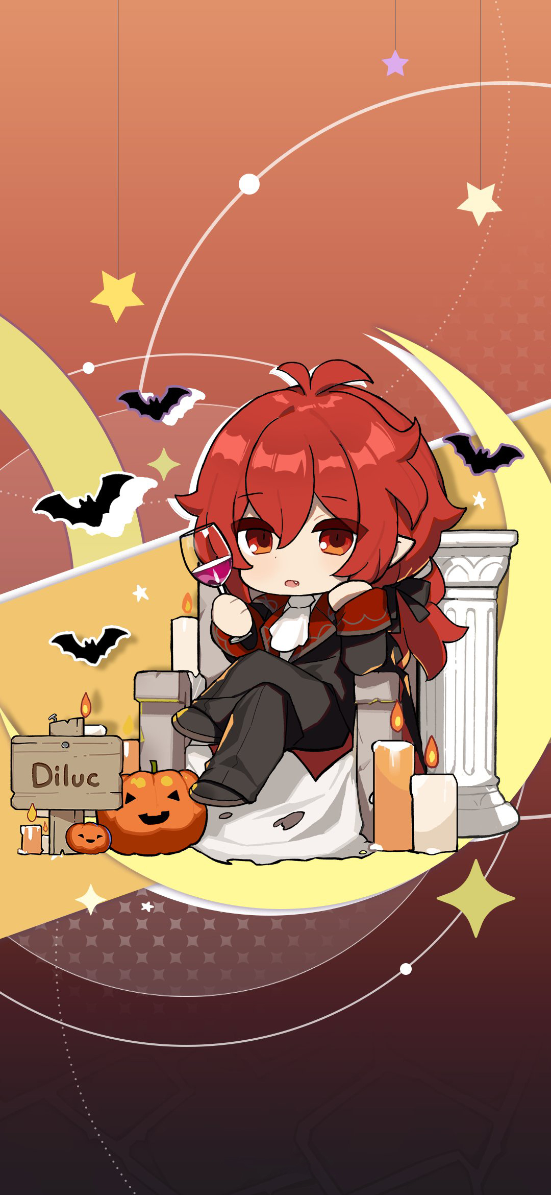 1080x2340 Genshin Impact cute Halloween wallpaper, Phone