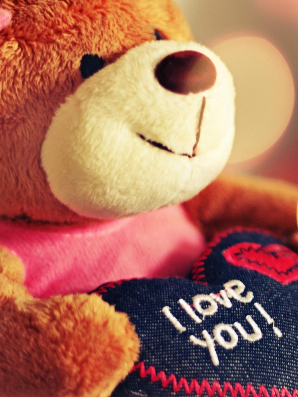 1200x1600 I Love You Teddy Bear Mobile Wallpaper, Phone