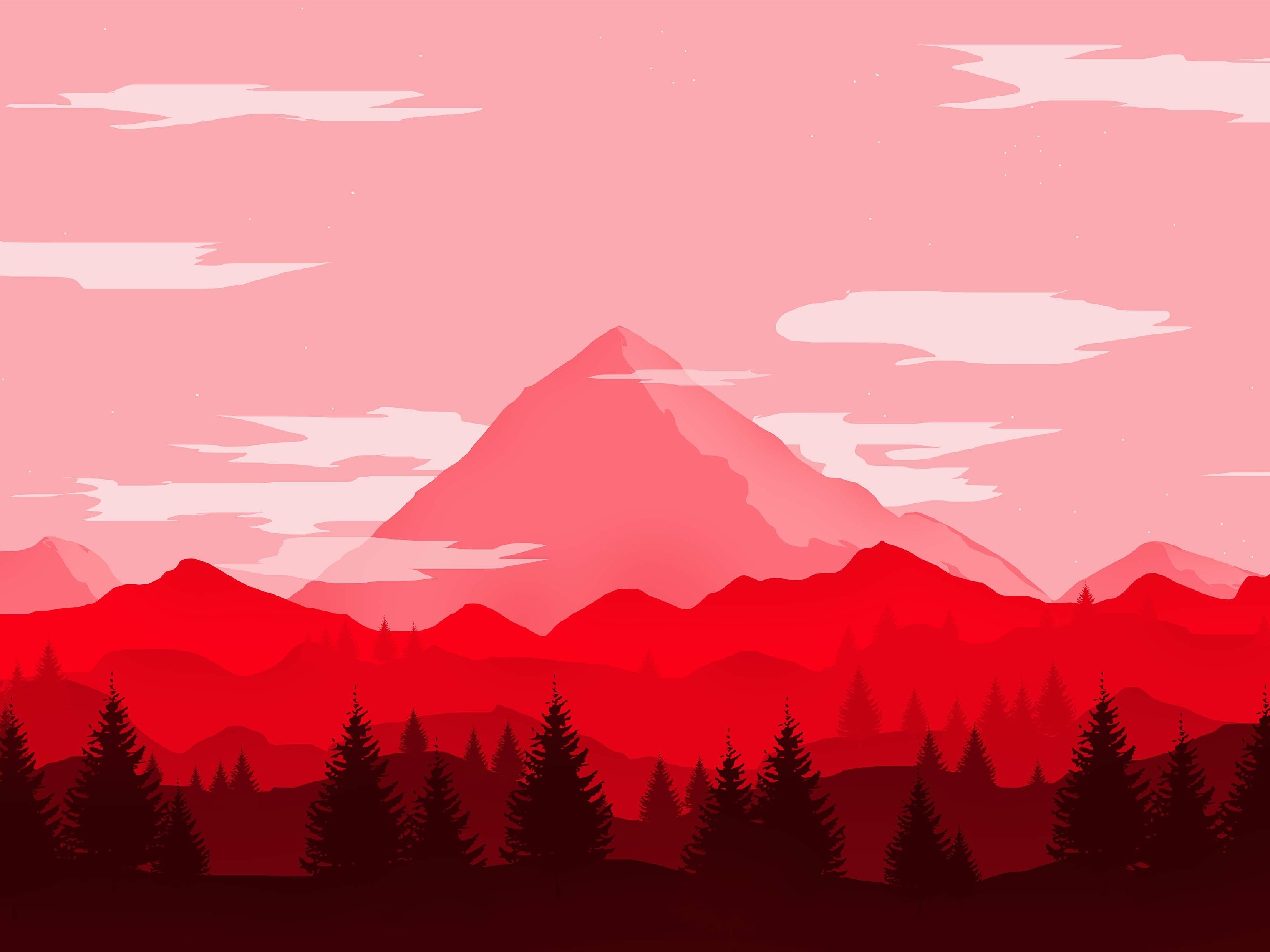 3310x2480 Red Mountains Minimalist 4k, HD Artist, 4k Wallpaper, Image, Desktop