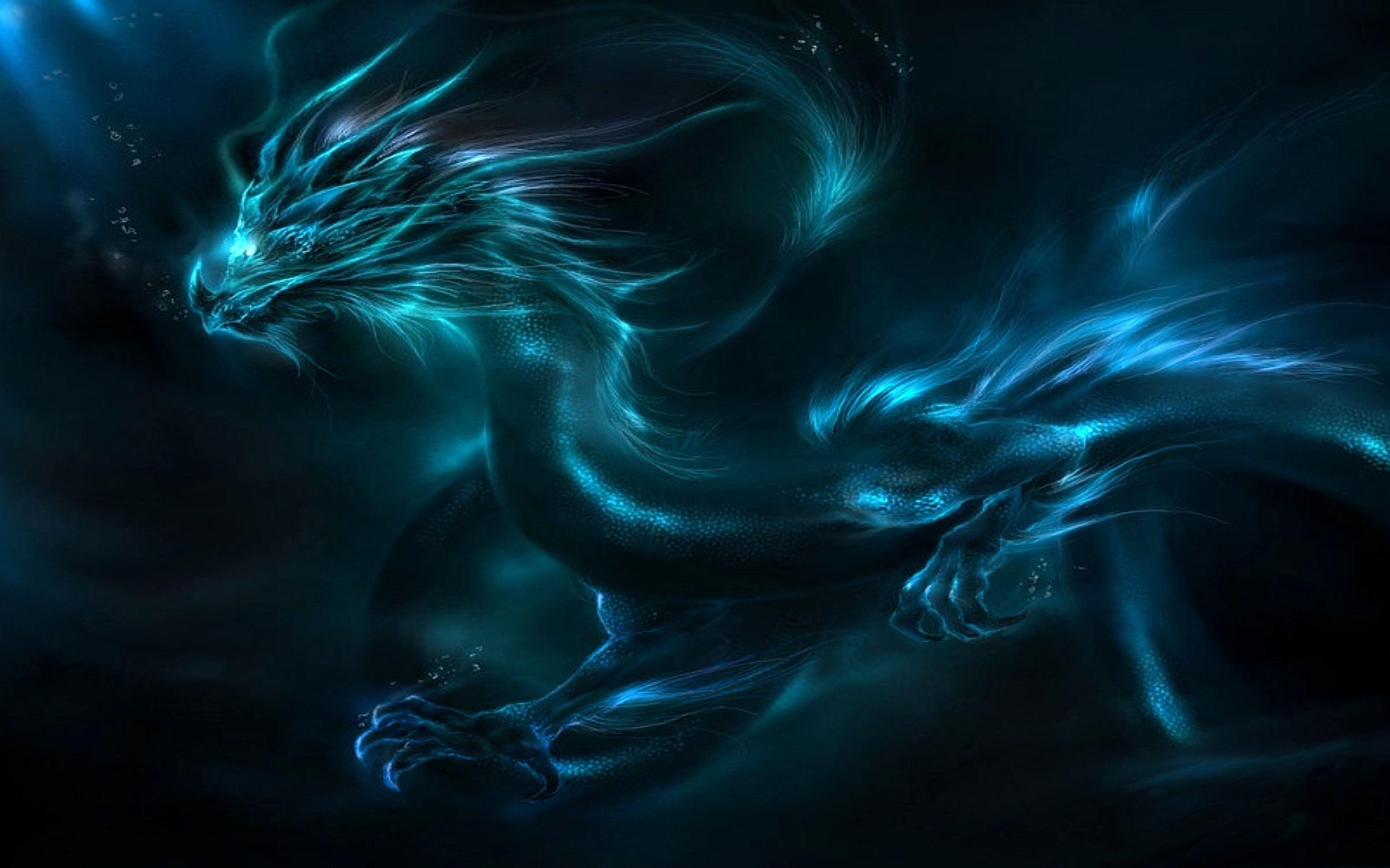 3840x2400 Dragon Pattern Neon Shadows Wallpaper and Free, Desktop