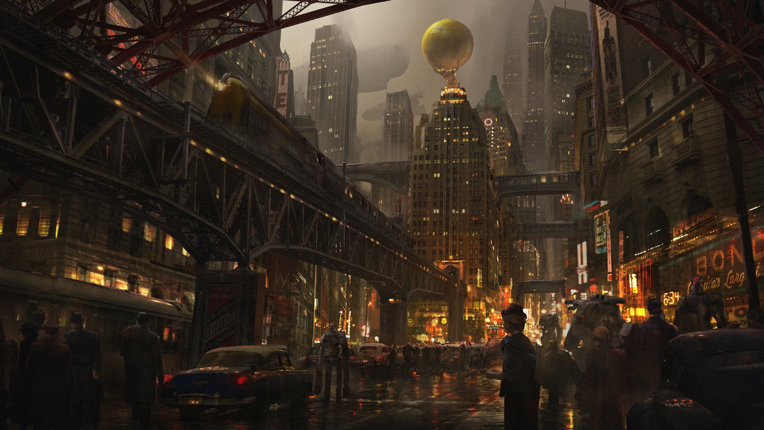 2560x1440 Dieselpunk City Concept Art 1440P Resolution HD 4k Wallpaper, Image, Background, Photo and Picture, Desktop