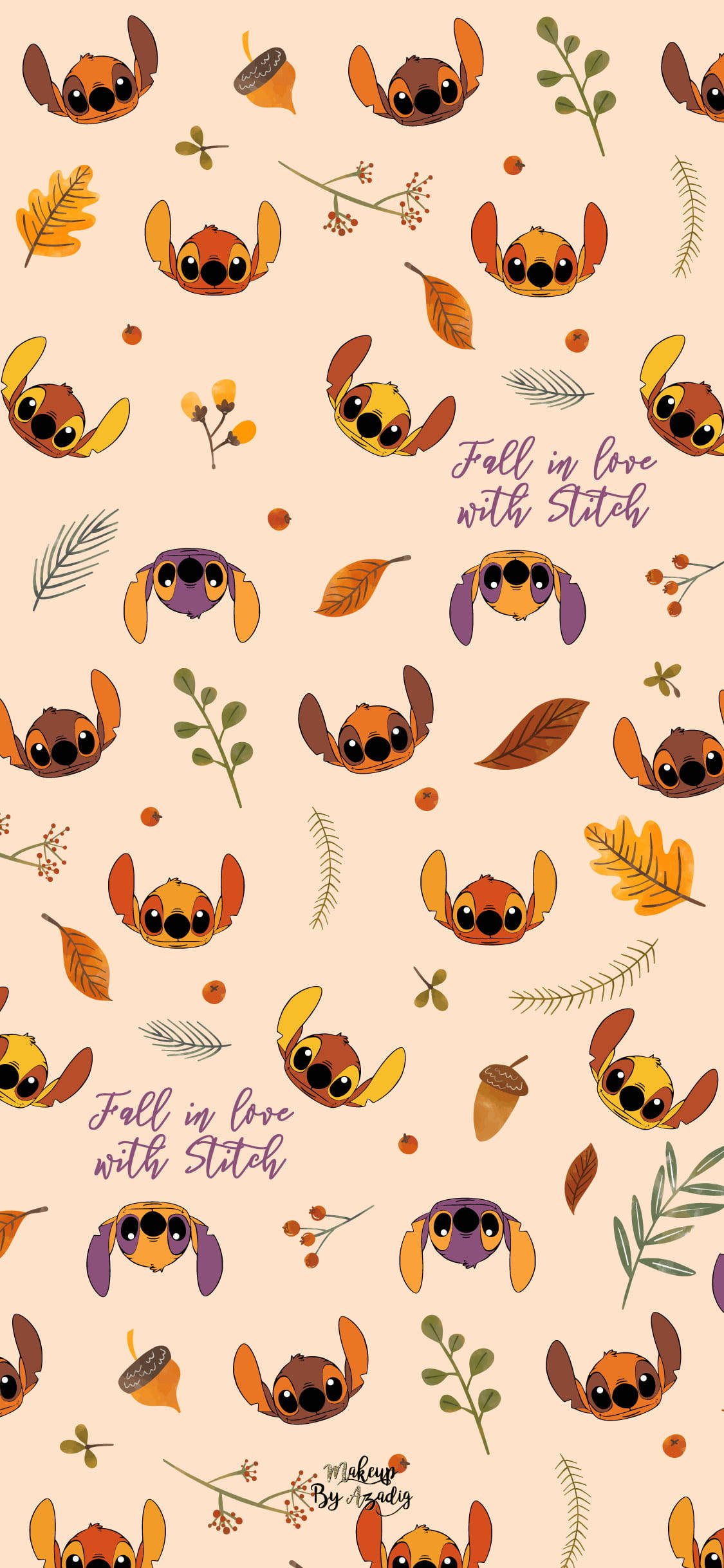 1130x2440 Download Fall Lilo And Stitch iPhone Pattern Wallpaper, Phone