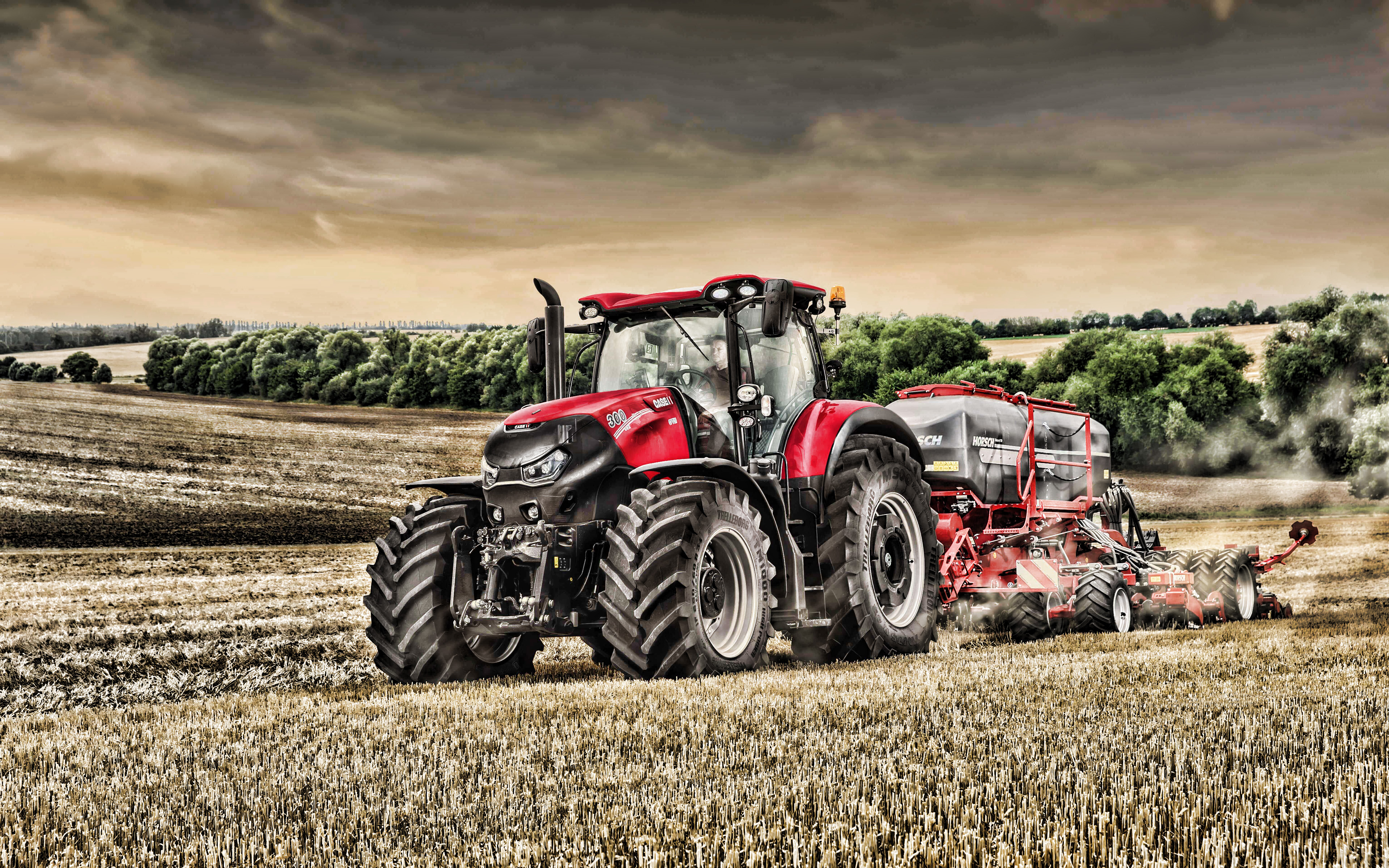 3840x2400 Download wallpaper Case IH Optum 300 CVX, 4k, fertilizer fields, 2019 tractors, agricultural machinery, new Optum 300 CVX, HDR, agriculture, harvest, tractor in the field, Case for desktop with resolution. High, Desktop